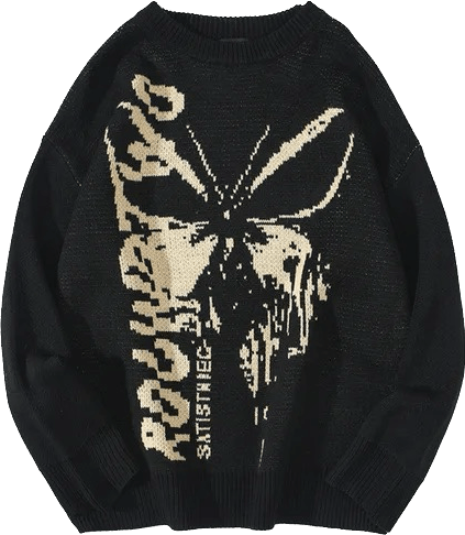 Japanese Brand × Vintage Batterfly Knitted Black Sweater Pullover Size US XL / EU 56 / 4 - 1 Preview