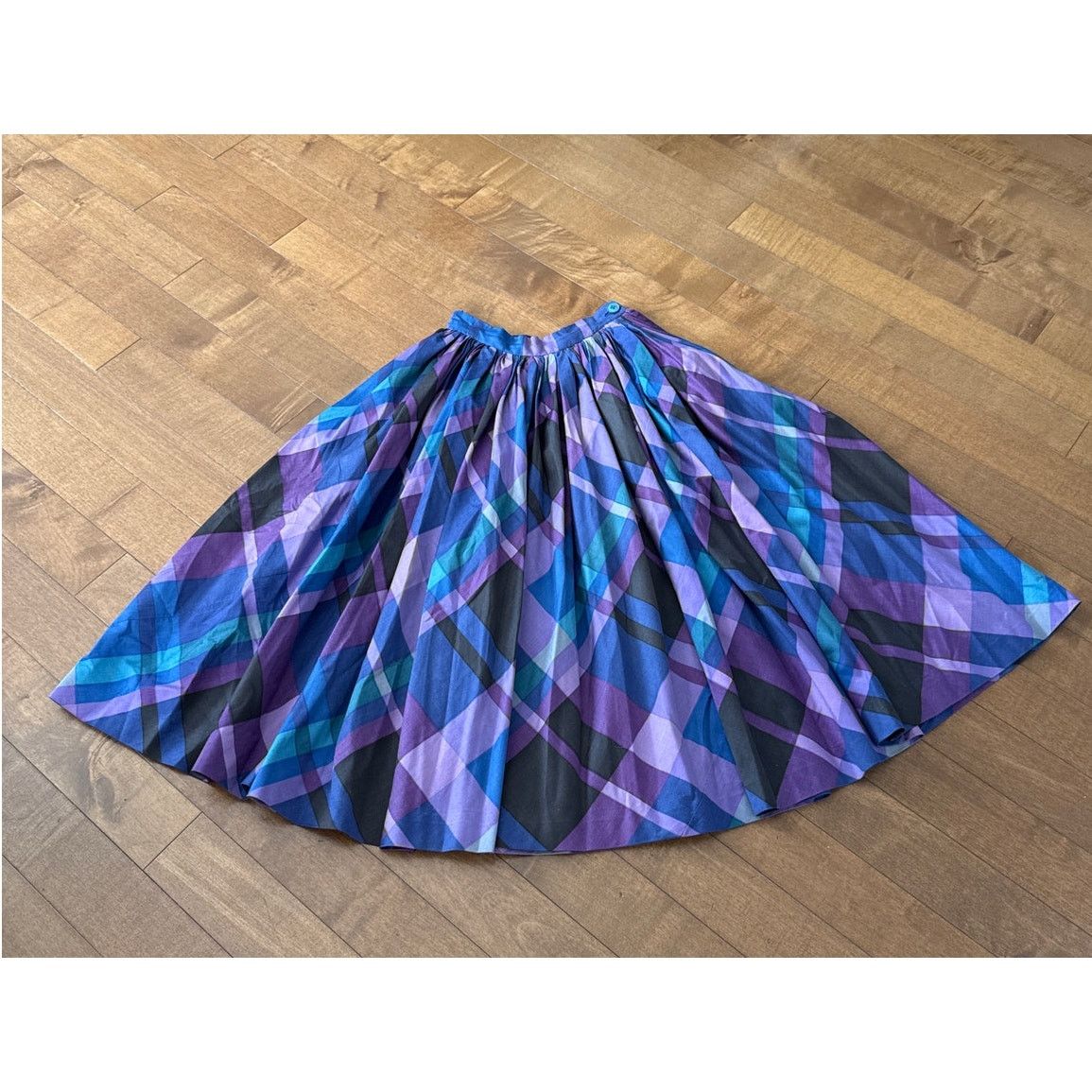 Vintage Vtg 50's circle plaid skirt Modern Jr by Gale & Gale TABIT Size 22" - 11 Thumbnail
