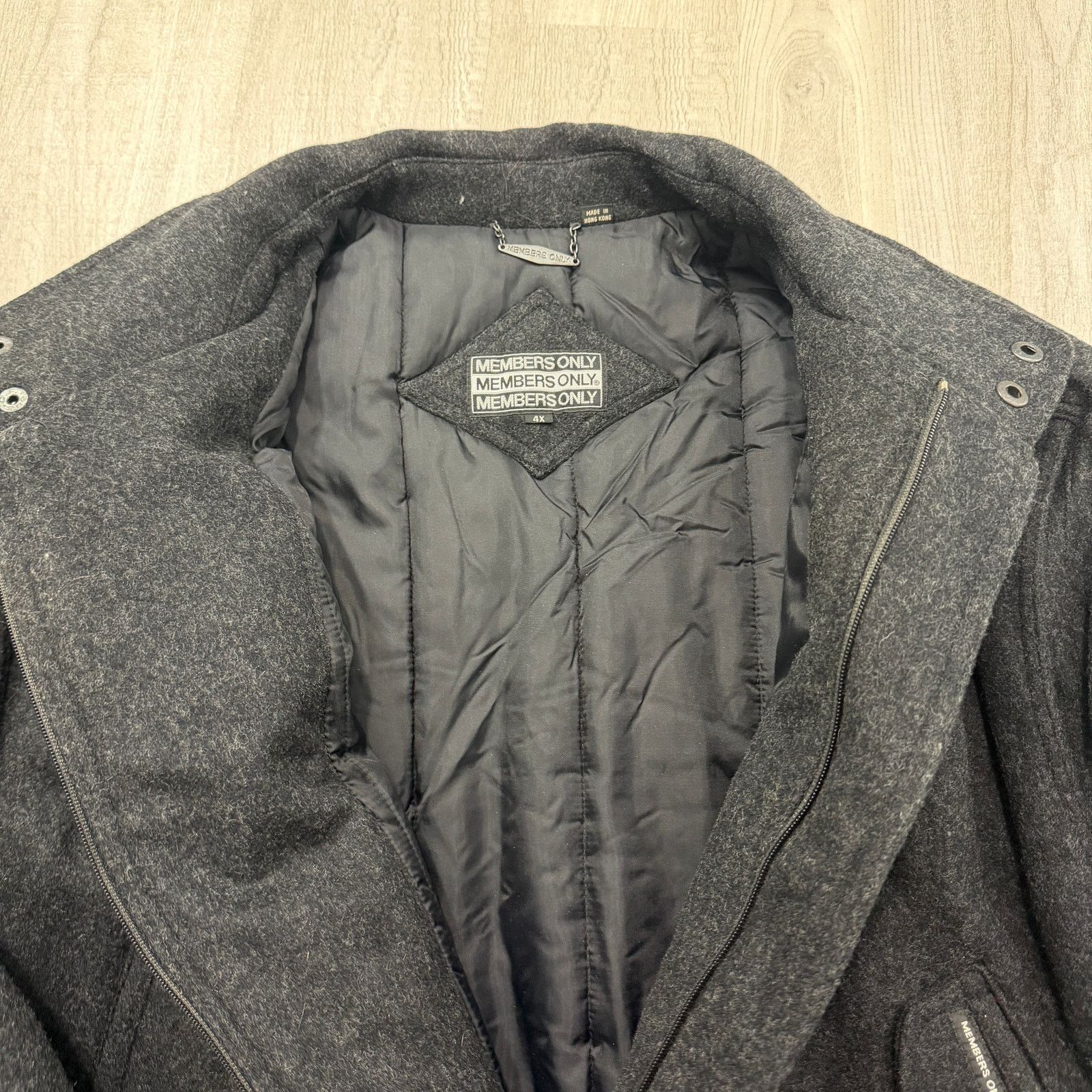 Vintage Vintage Members Only Bomber Jacket Men's 4XL Grey 100% Wool Size US XXL / EU 58 / 5 - 6 Thumbnail