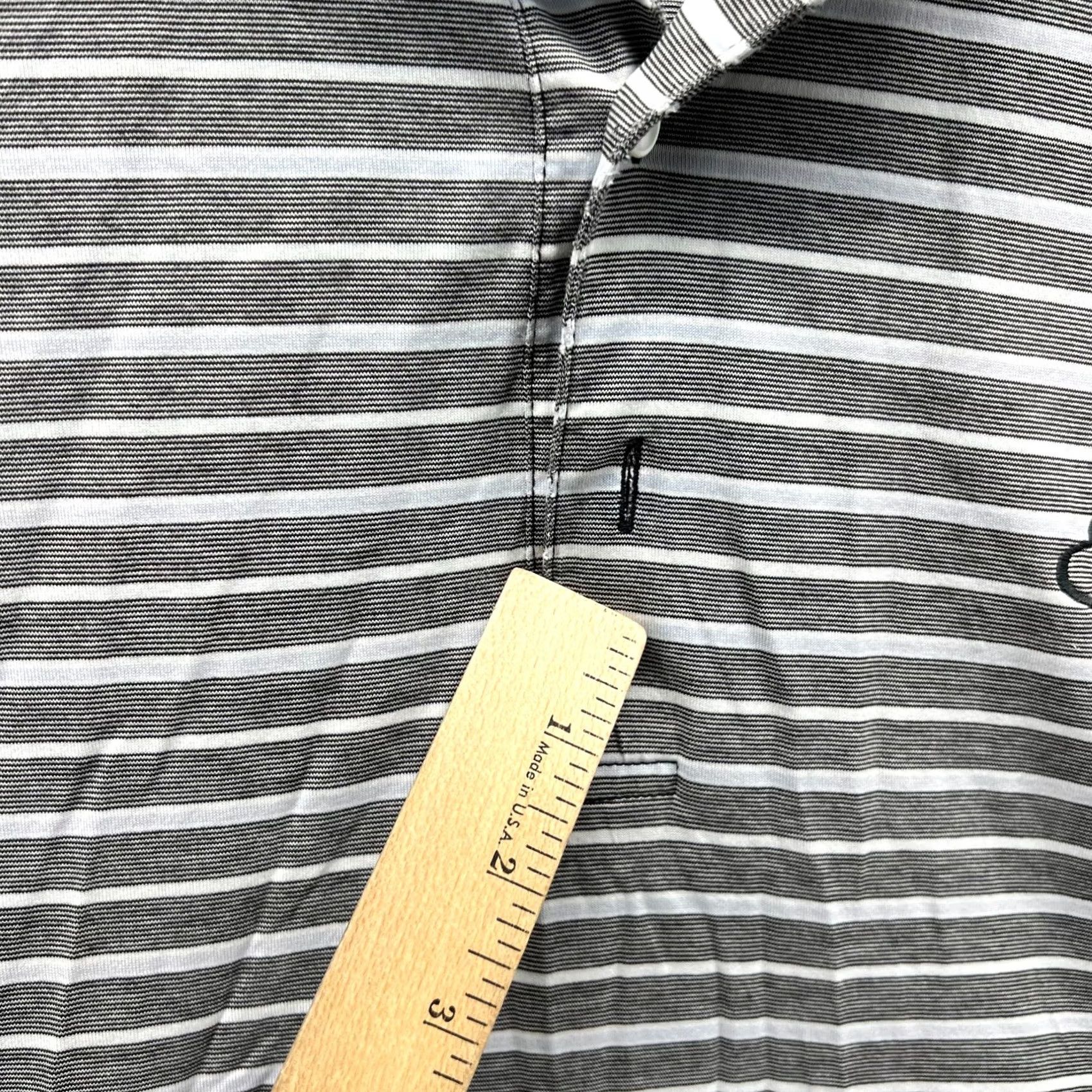 Peter Millar Peter Millar Polo Shirt Mens Large Gray White Striped Cotton Embroidered Golf Size US L / EU 52-54 / 3 - 5 Thumbnail