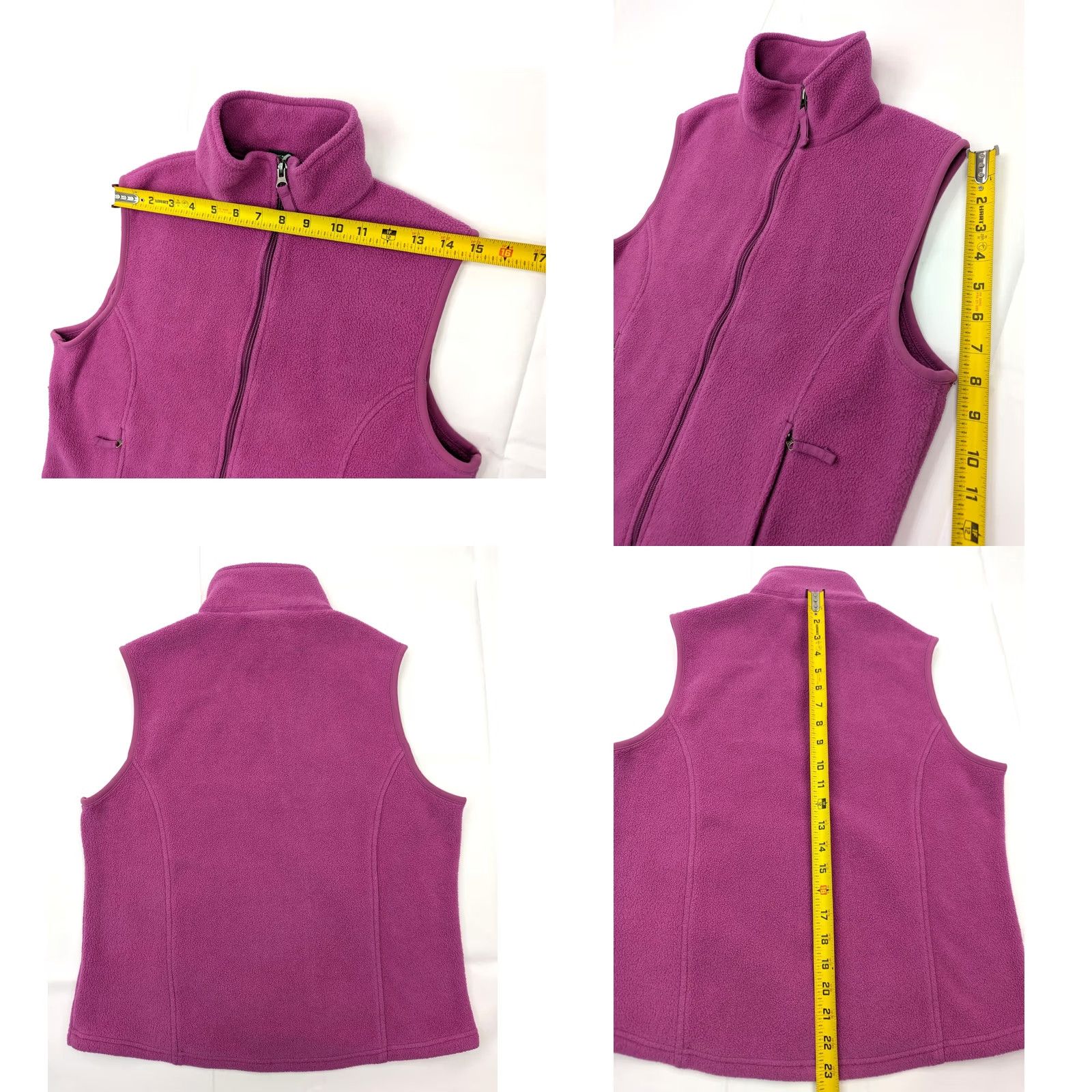 Vintage Columbia Vest Women S-Reg Polartec Fleece Zip Mock Neck Recycled Polyester Berry Purple Outdoor All Seasons Full Zip Pockets Size S / US 4 / IT 40 - 8 Thumbnail