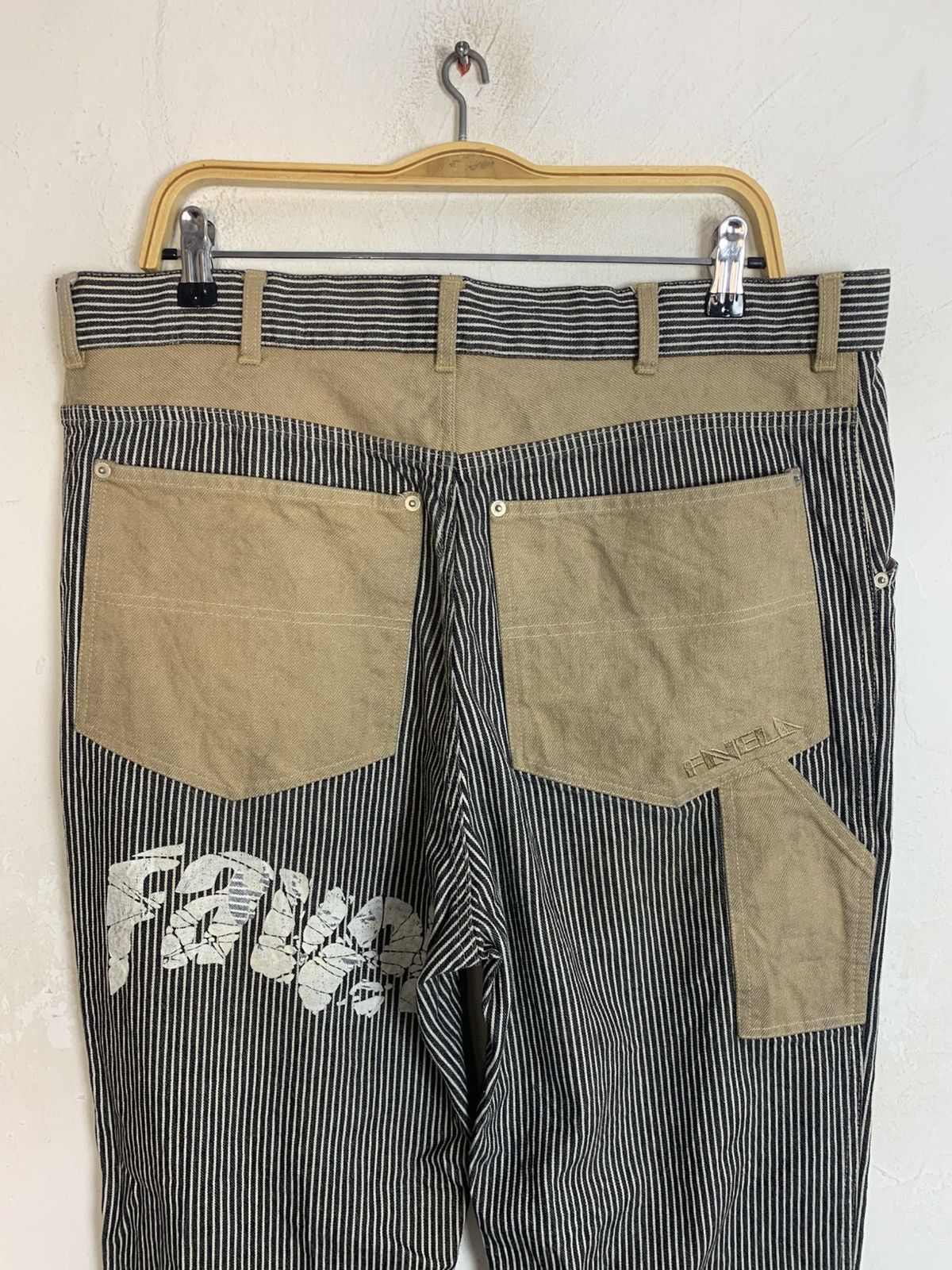 Japanese Brand 90s Favela Hickory Workwear Carpenter Brown Denim Jeans Size US 37 - 5 Thumbnail