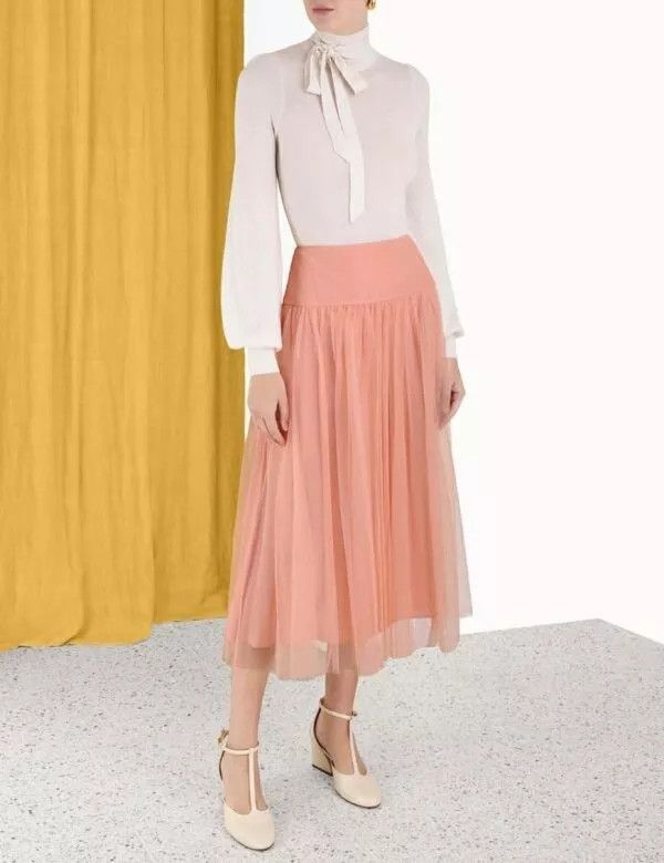 Zimmermann oc11z0425 Tulle Skirt in Dusty Pink Size 27" / US 4 / IT 40 - 3 Thumbnail