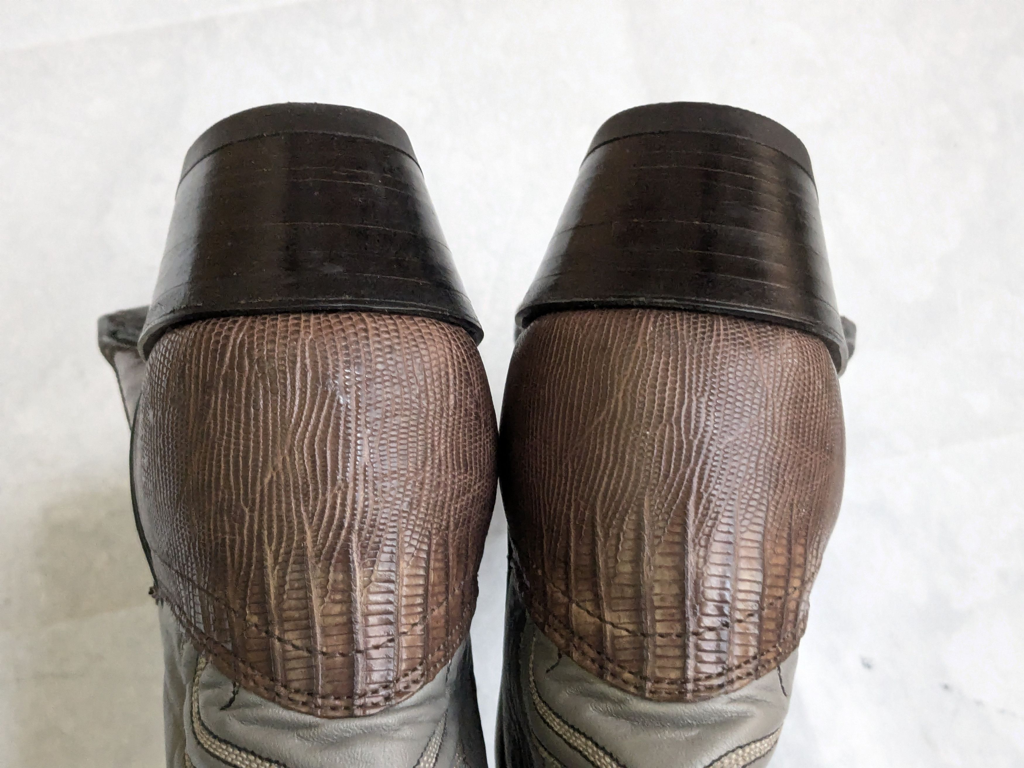Dan Post Dan Post Cowboy Boots Olive Green Lizard Leather 8.5 Gray Size US 8.5 / EU 41-42 - 14 Thumbnail