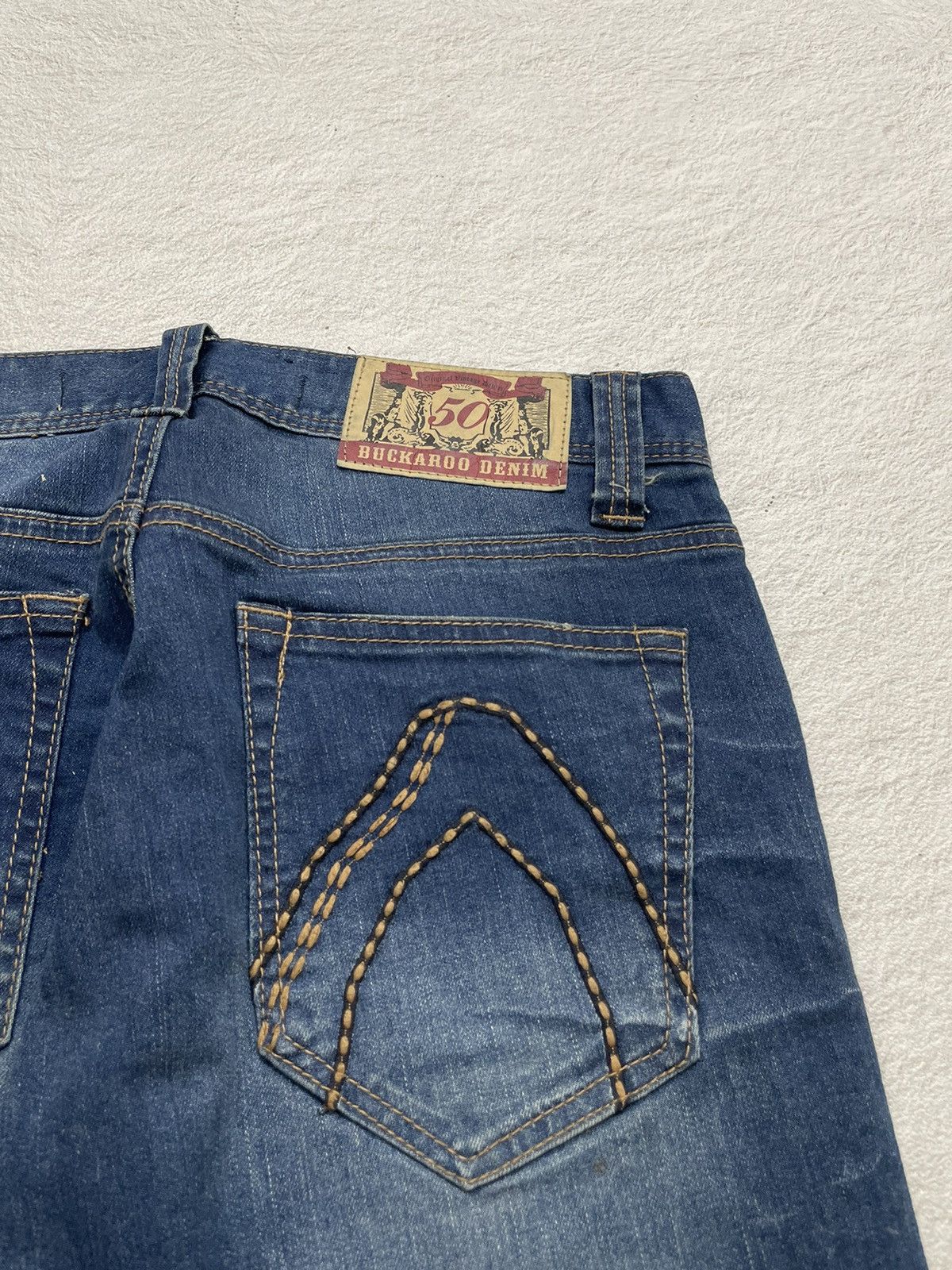 Japanese Brand 2000s Buckaro Distressed Blue Denim y2k Size US 29 - 10 Thumbnail