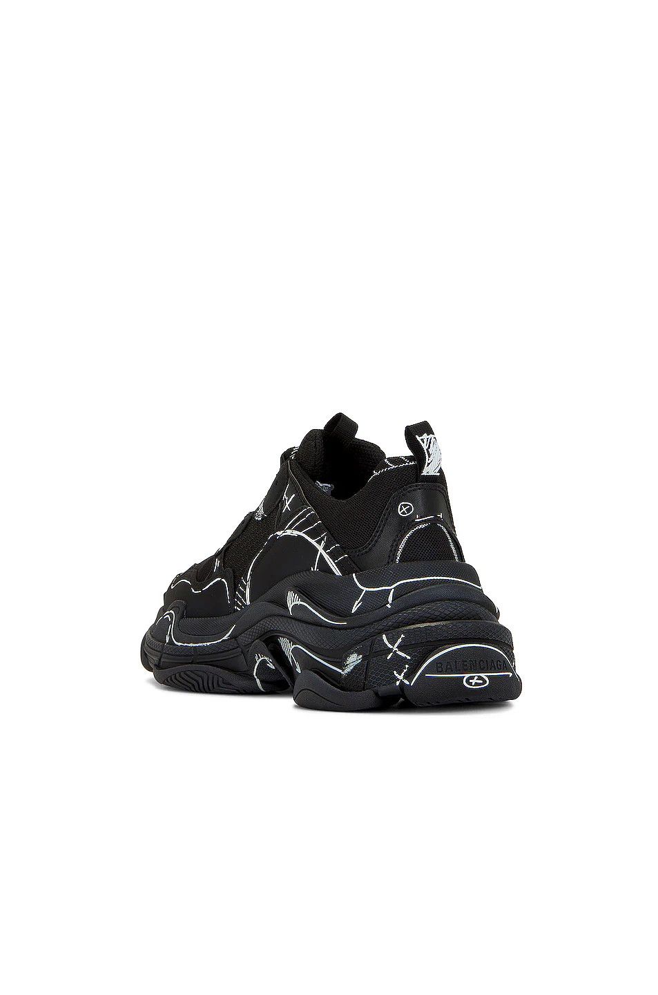 Balenciaga o1mt1gz0824 Triple S Sketch Sneaker in Black Size US 13 / EU 46 - 5 Thumbnail