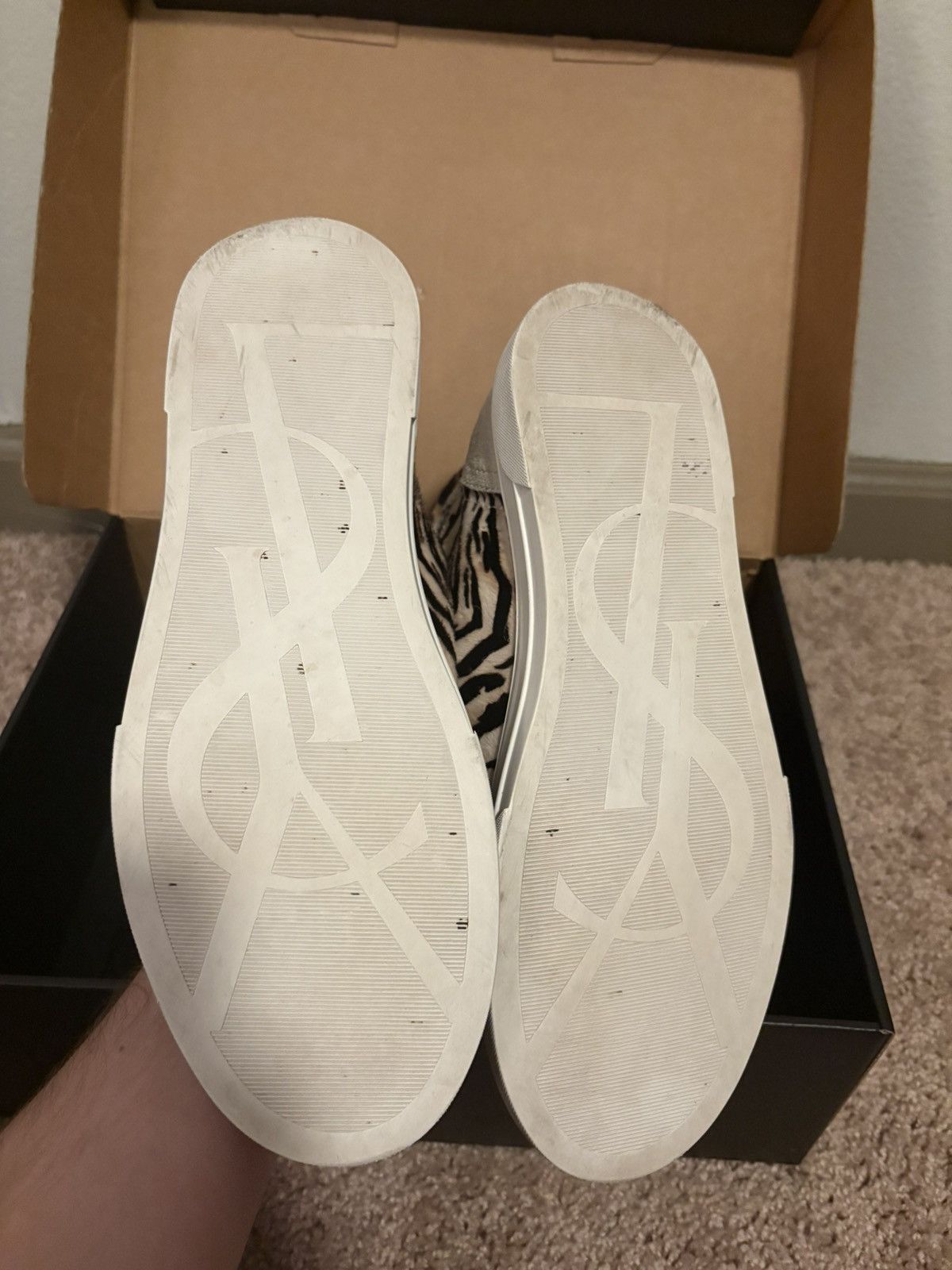 Saint Laurent Paris Saint Laurent Joe Pony Hair Calf Cheetah Zebra Sneaker Shoe Size US 9.5 / EU 42-43 - 6 Thumbnail