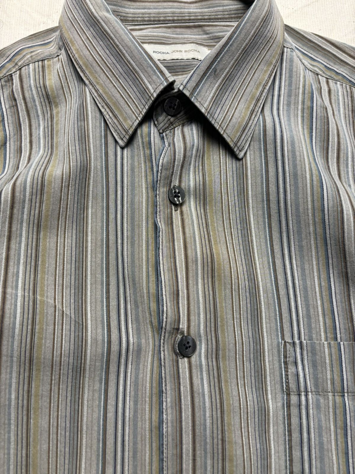 Designer × Japanese Brand Vintage Rocha John Rocha Striped Shirt Size US M / EU 48-50 / 2 - 8 Thumbnail