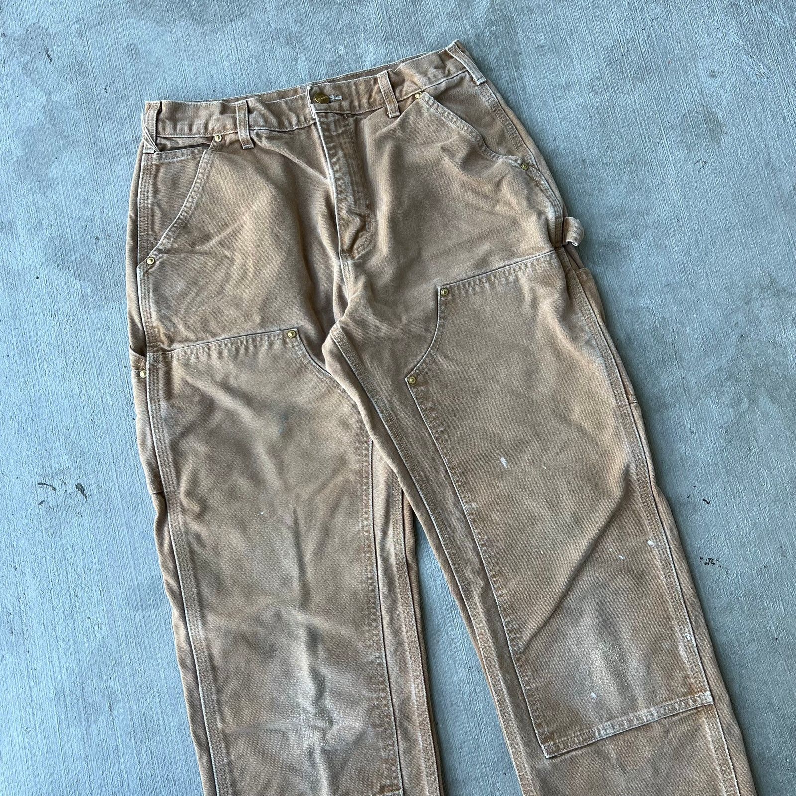 Carhartt × Vintage Carhartt brown double knee work wear carpenter pants Size US 29 - 2 Thumbnail