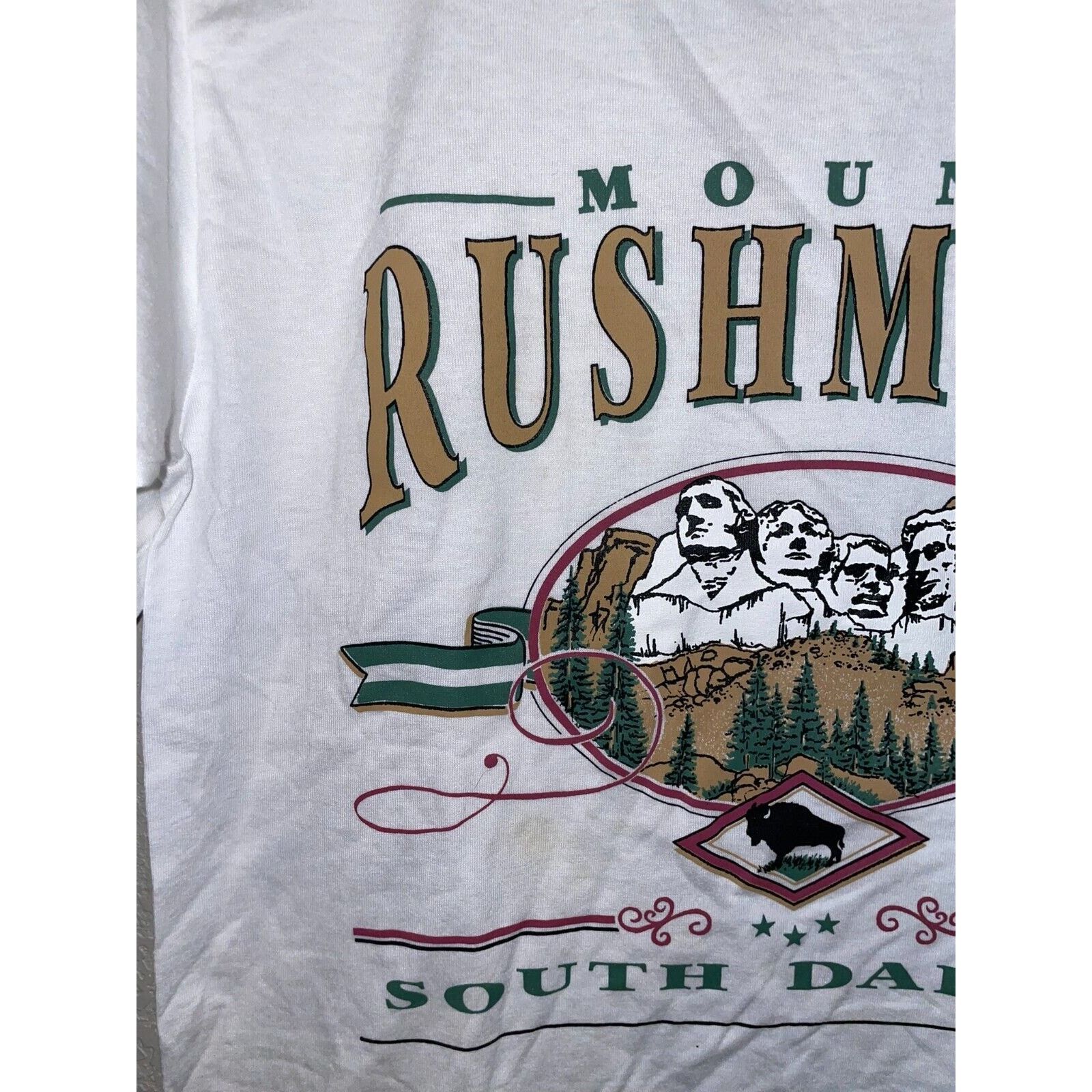 Jerzees Vintage Test Print Shirt Mt Rushmore Lake Tahoe White M Tee Size US M / EU 48-50 / 2 - 2 Thumbnail