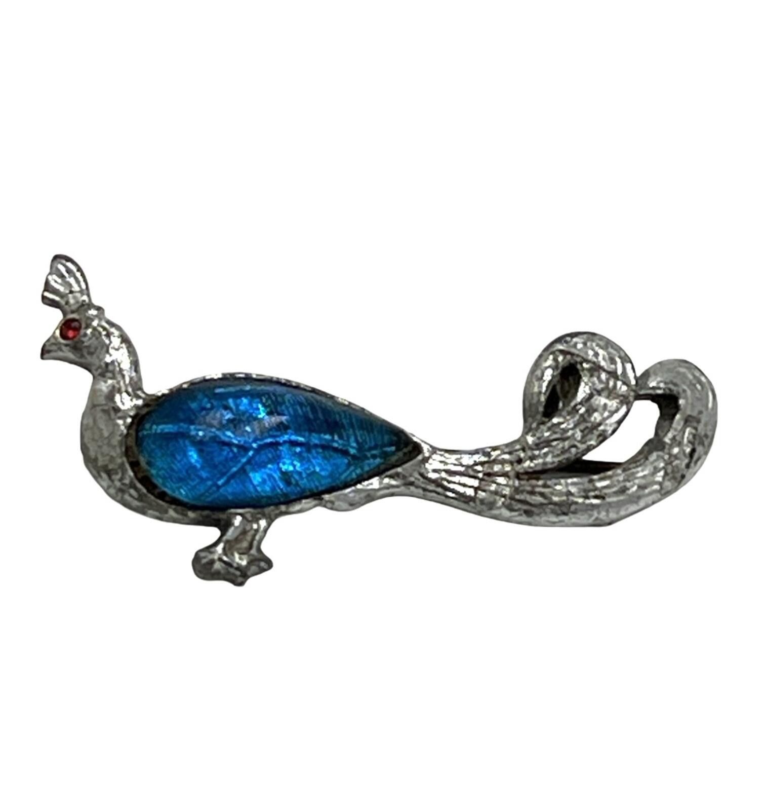 Other Antique Morpho Butterfly Wing Silvertone Peacock Brooch Size ONE SIZE - 1 Thumbnail