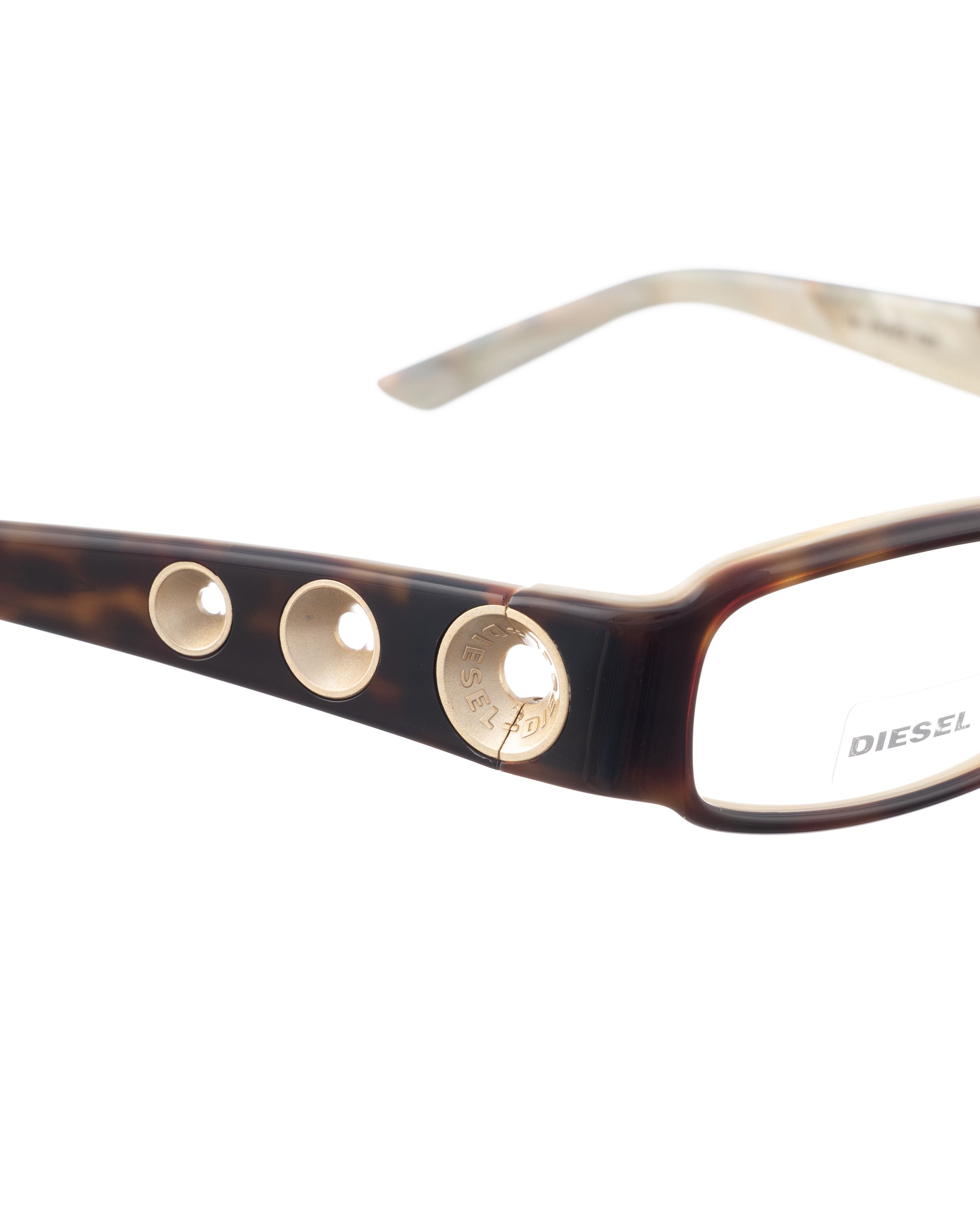 Diesel × Vintage Diesel '00s Brown & Beige Perforated Flat Glasses Size ONE SIZE - 3 Thumbnail
