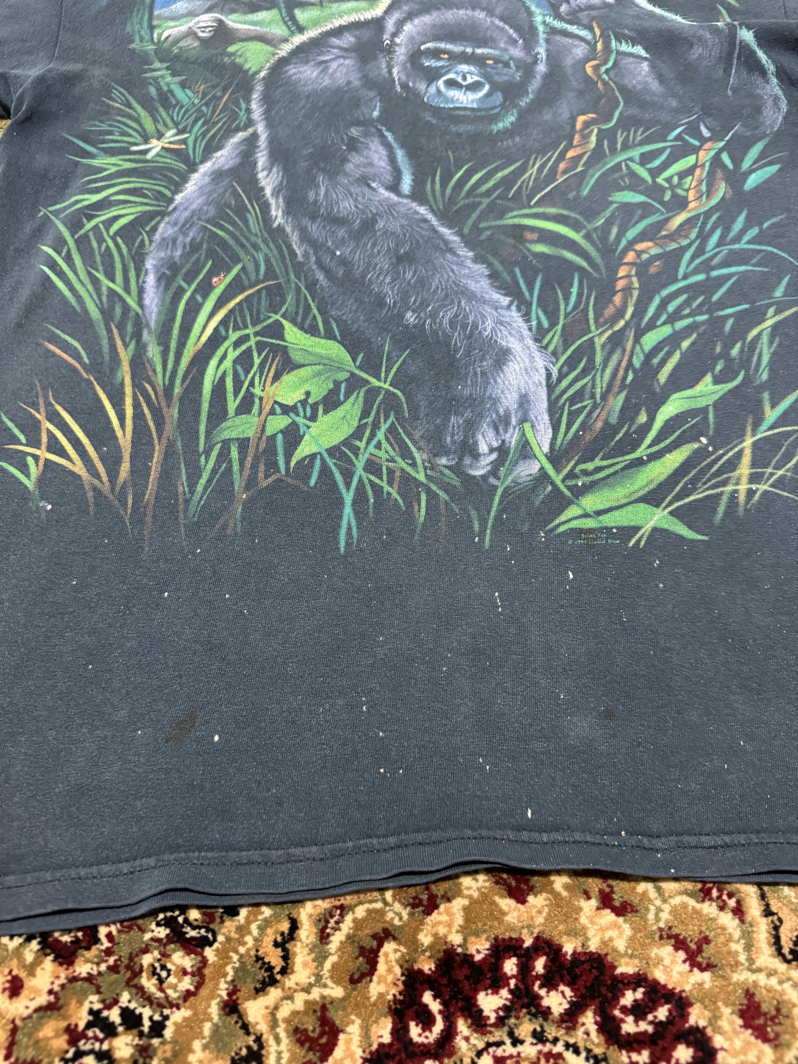 Liquid Blue × Vintage Vintage 94 Liquid Blue OVP Gorilla In The Jungle T shirt Size US L / EU 52-54 / 3 - 4 Thumbnail