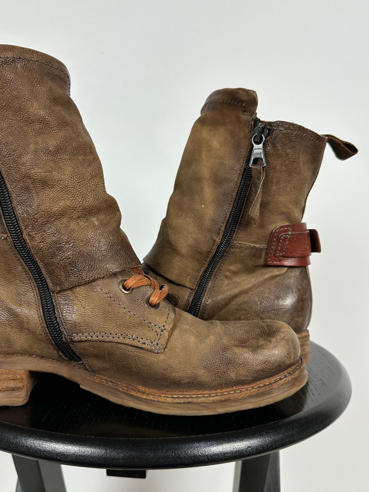A.S.98 A.S.98. Airstep Brown Leather Biker Ankle Boots Size US 7 / IT 37 - 17 Thumbnail