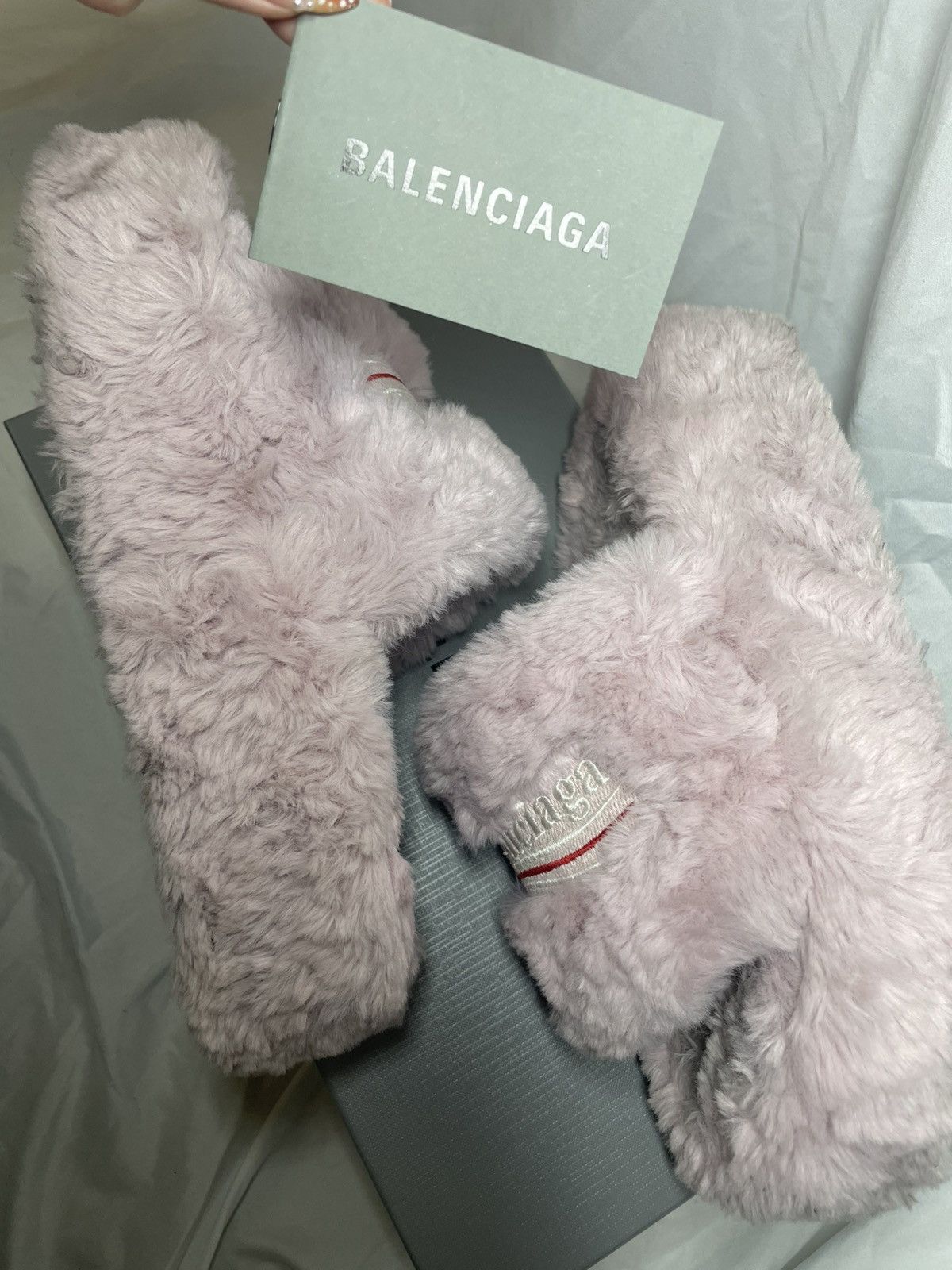 Balenciaga Balenciagia fluffy light pink platform slippers Size US 7 / IT 37 - 2 Thumbnail