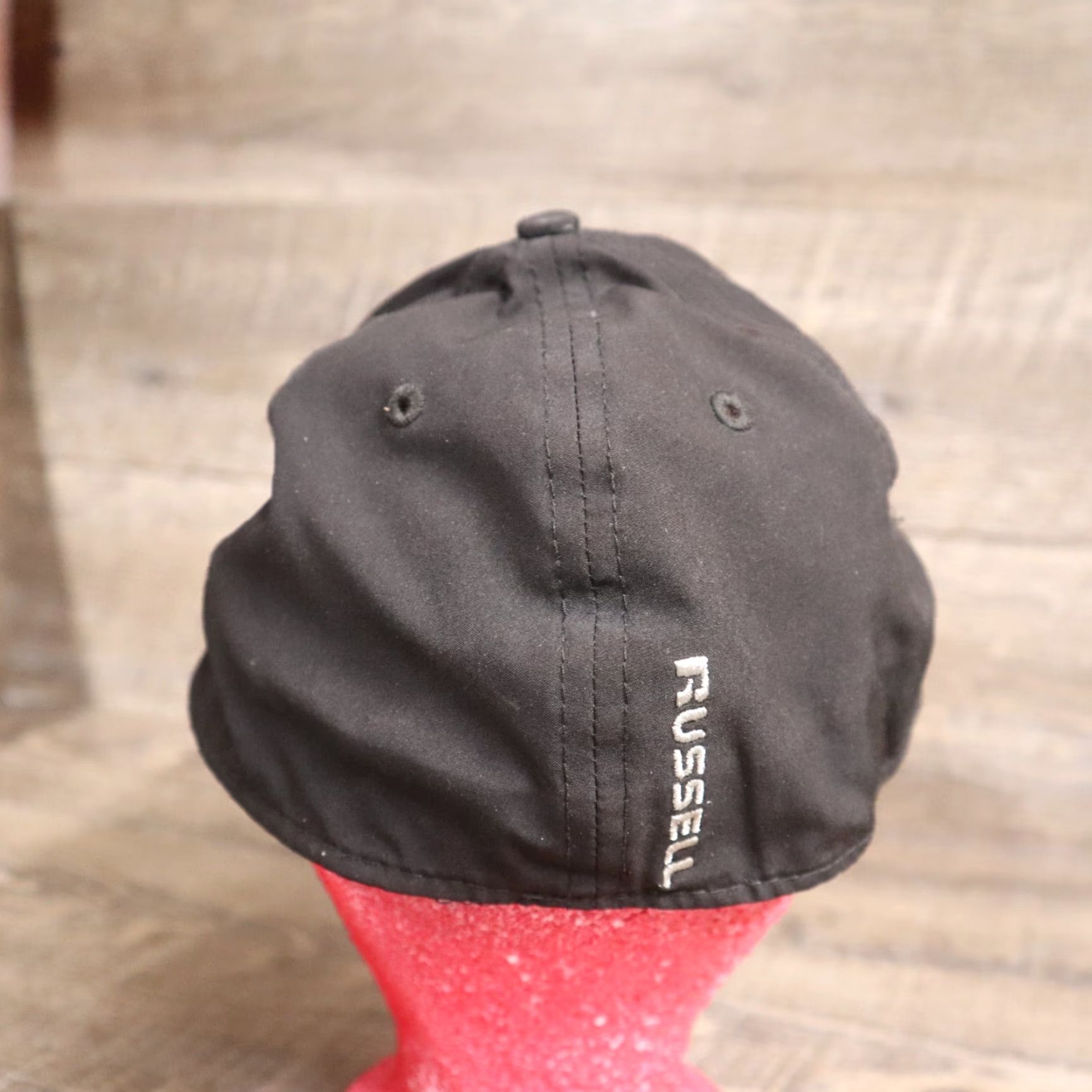 Vintage Russell Black Baseball Cap Flex Size Medium Logo Casual Mens Size ONE SIZE - 3 Thumbnail