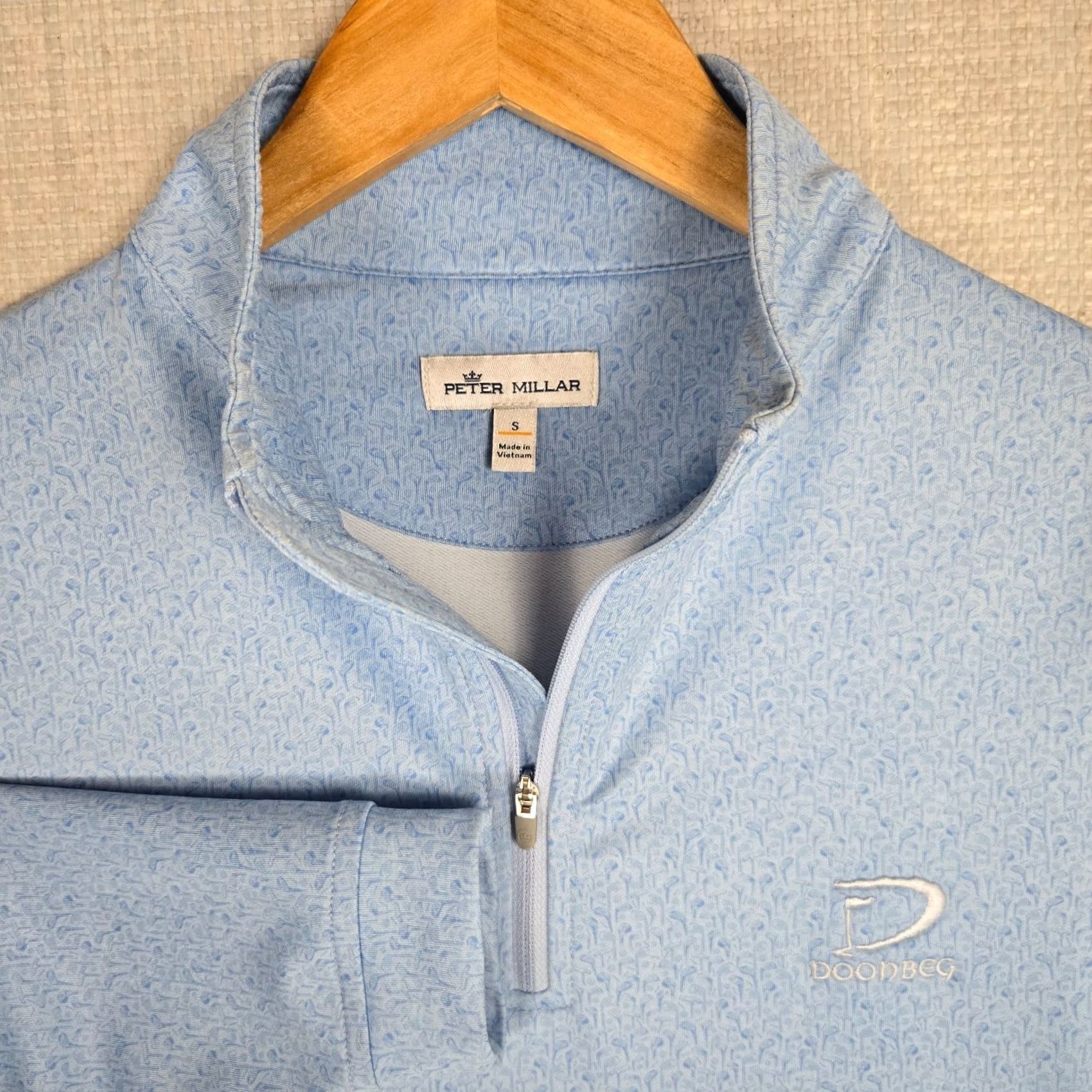 Peter Millar Peter Millar Crown Sport Perth Men's Golf/Casual 1/4 Zip Pullover Blue Golf Club Print Small Mens US Regular Size US S / EU 44-46 / 1 - 4 Thumbnail