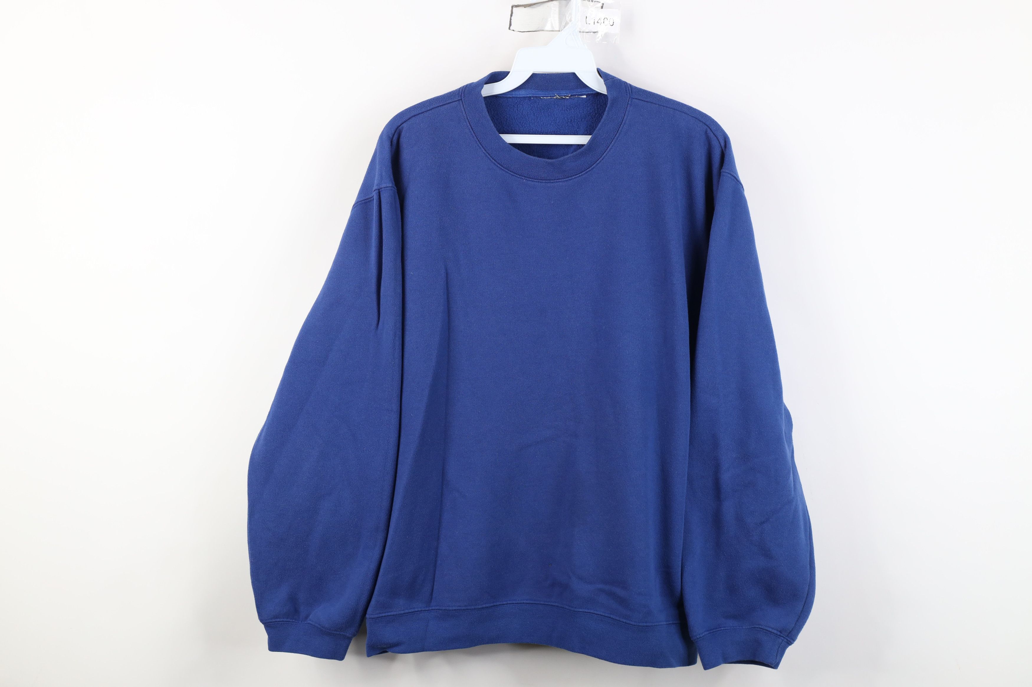 Vintage Vintage 90s Streetwear Boxy Crewneck Sweatshirt Royal Blue Size XXL / US 16-18 / IT 52-54 - 1 Thumbnail