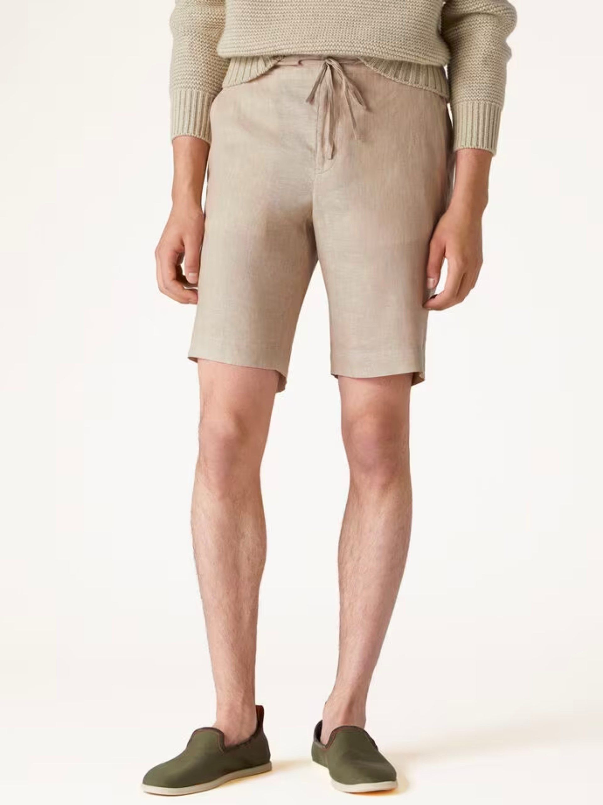 Loro Piana o1w1db10725 FAM2486 Flat Bermuda Short in Beige Size US 36 / EU 52 - 4 Thumbnail