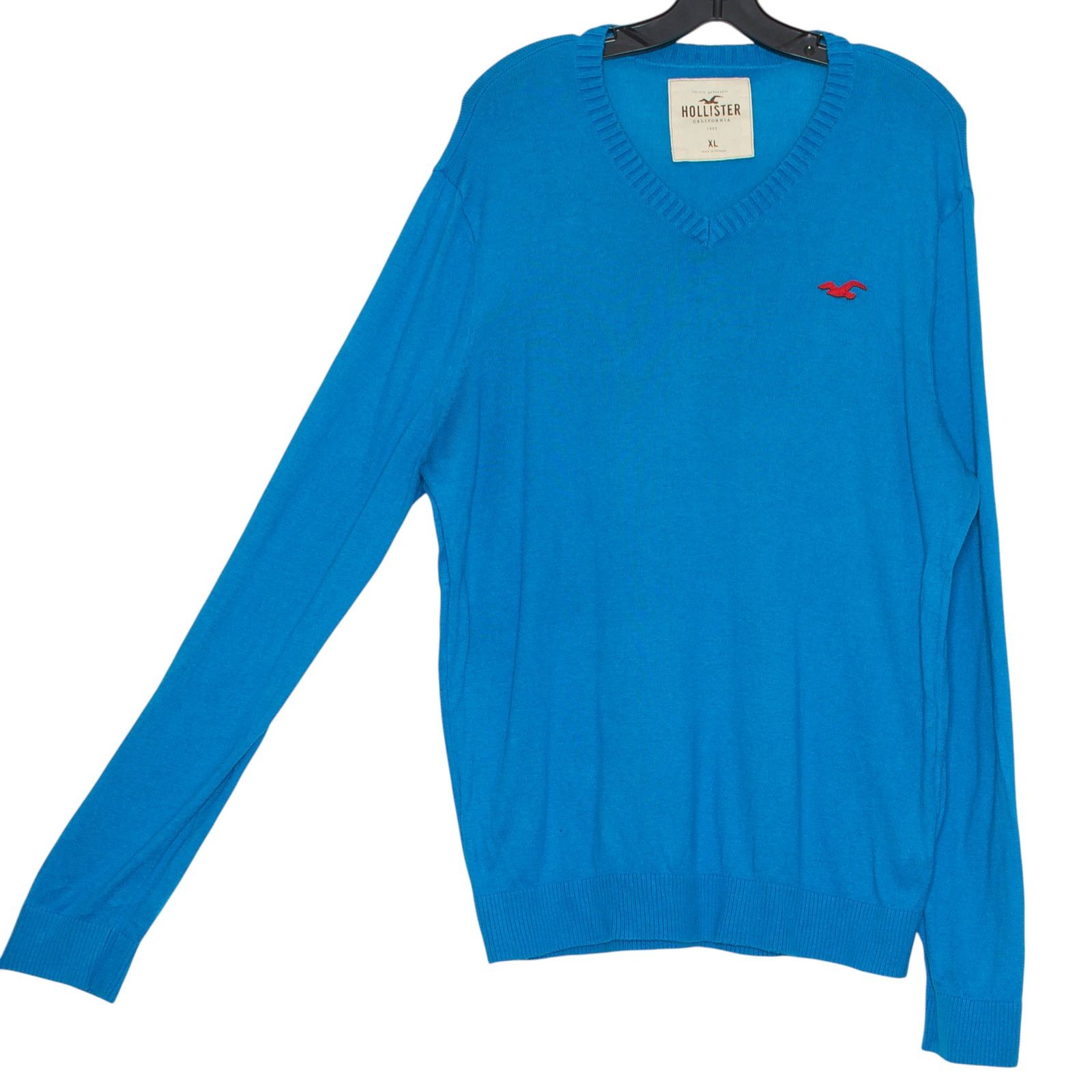 Hollister Hollister Mens Sweater Y2K Preppy V Neck Minimalist Blue XL Size US XL / EU 56 / 4 - 6 Thumbnail