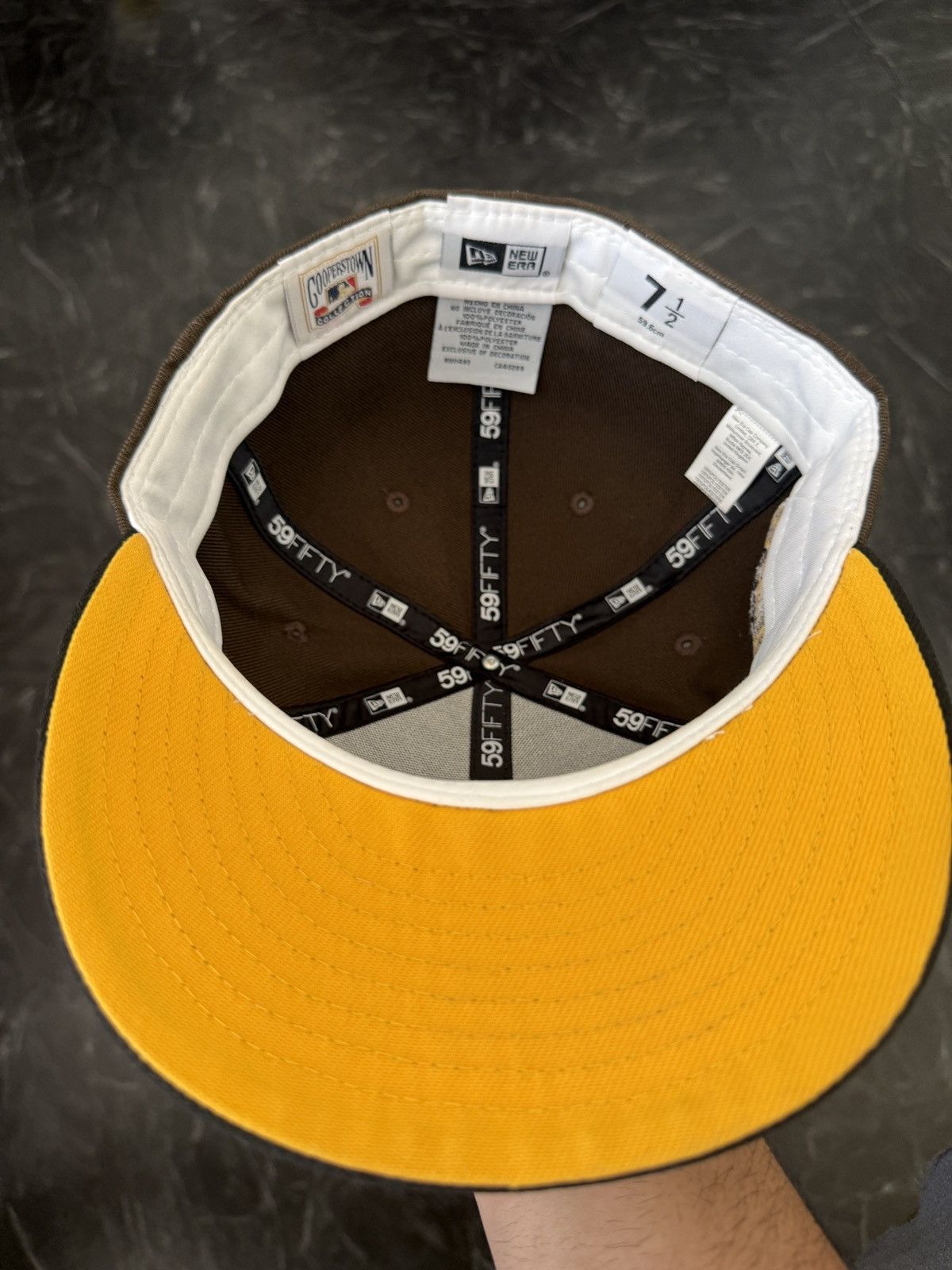 New Era 7 1/2 Topperz san diego padres brown/black YELLOW UV bottom Size ONE SIZE - 6 Thumbnail