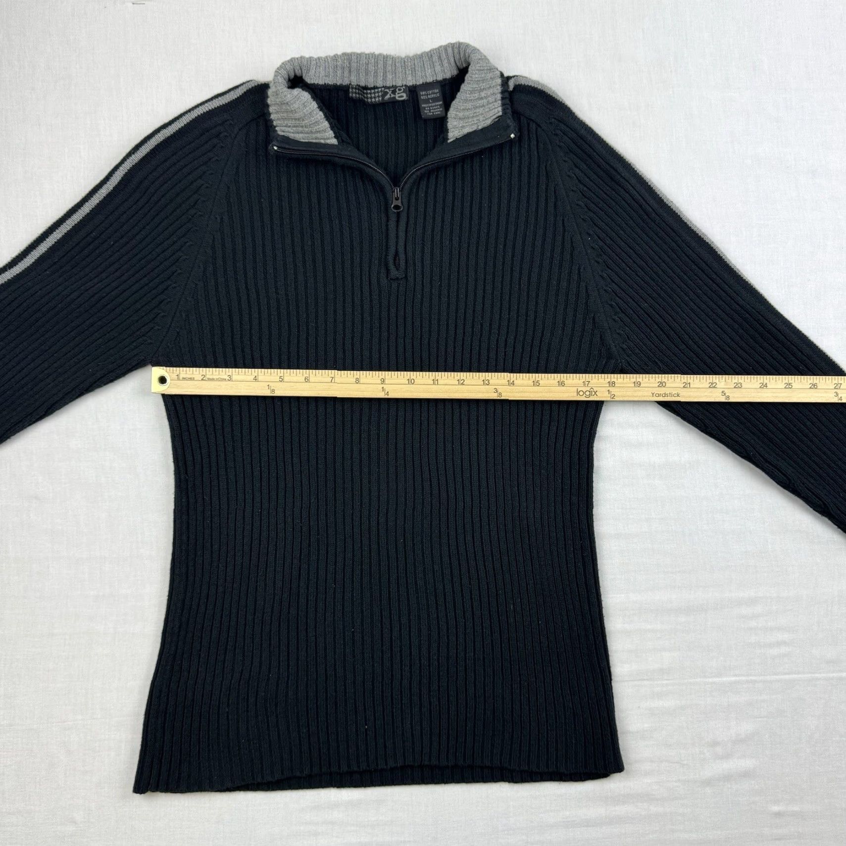 Vintage VINTAGE Y2K Extreme Gear Sweatshirt Adult Large Black Striped Quarter Zip Punk Thermal Size US L / EU 52-54 / 3 - 6 Thumbnail