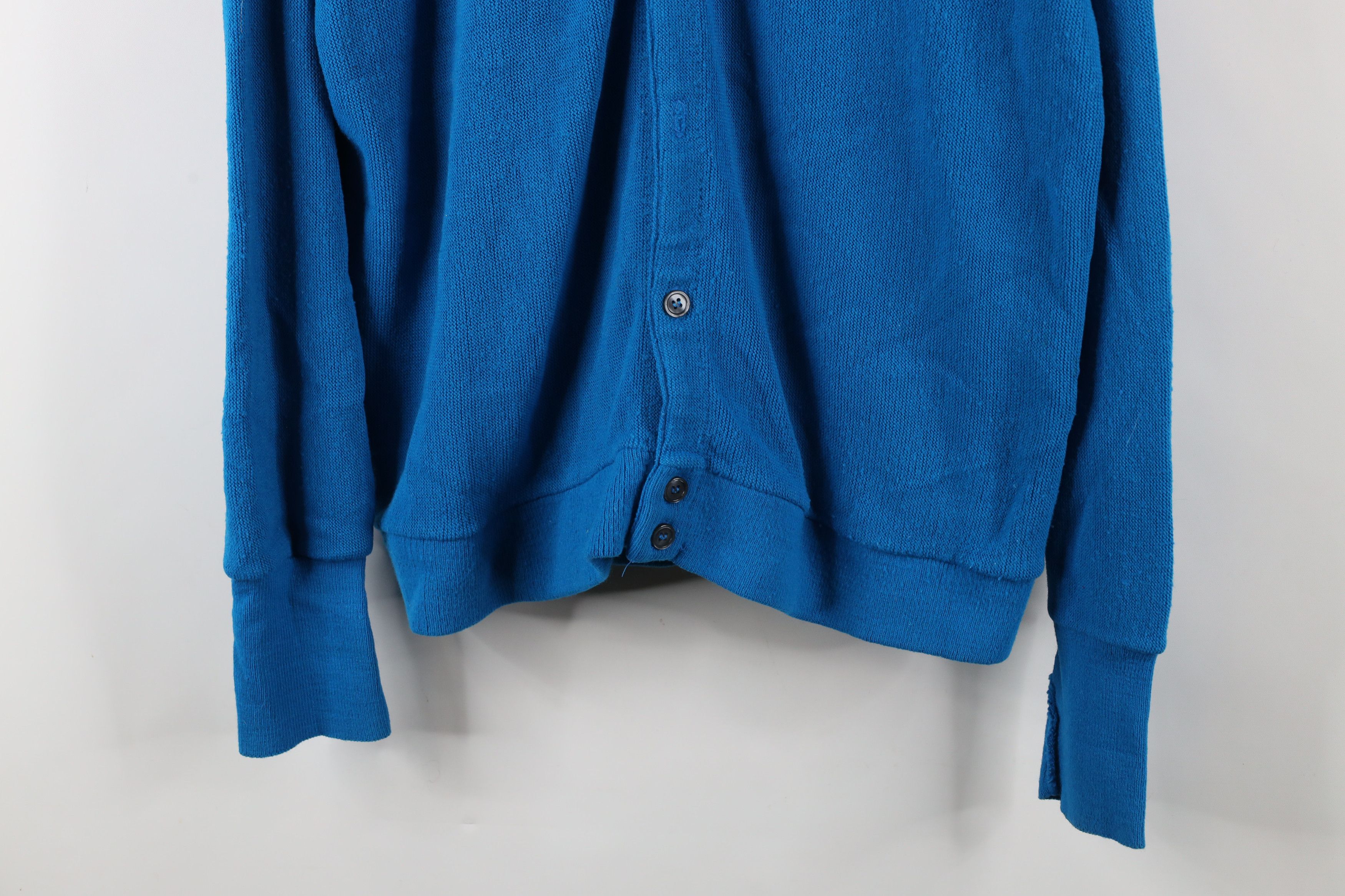 Vintage Vintage 60s 70s Streetwear Knit Cardigan Sweater Blue USA Size US XXL / EU 58 / 5 - 3 Thumbnail