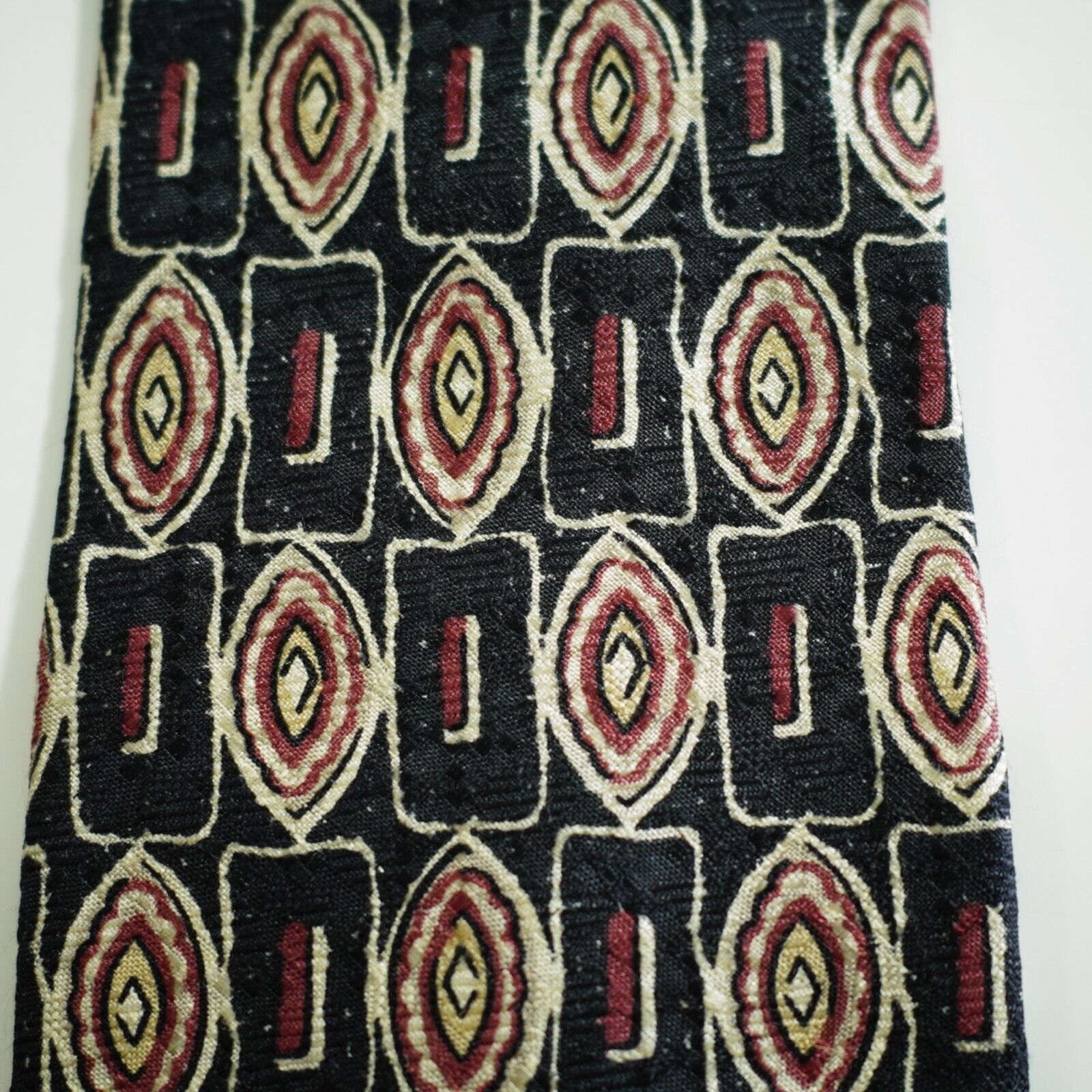 Van Heusen Van Heusen 417 Black Tan Red Abstract Geometric Jacquard Pri Size ONE SIZE - 2 Thumbnail