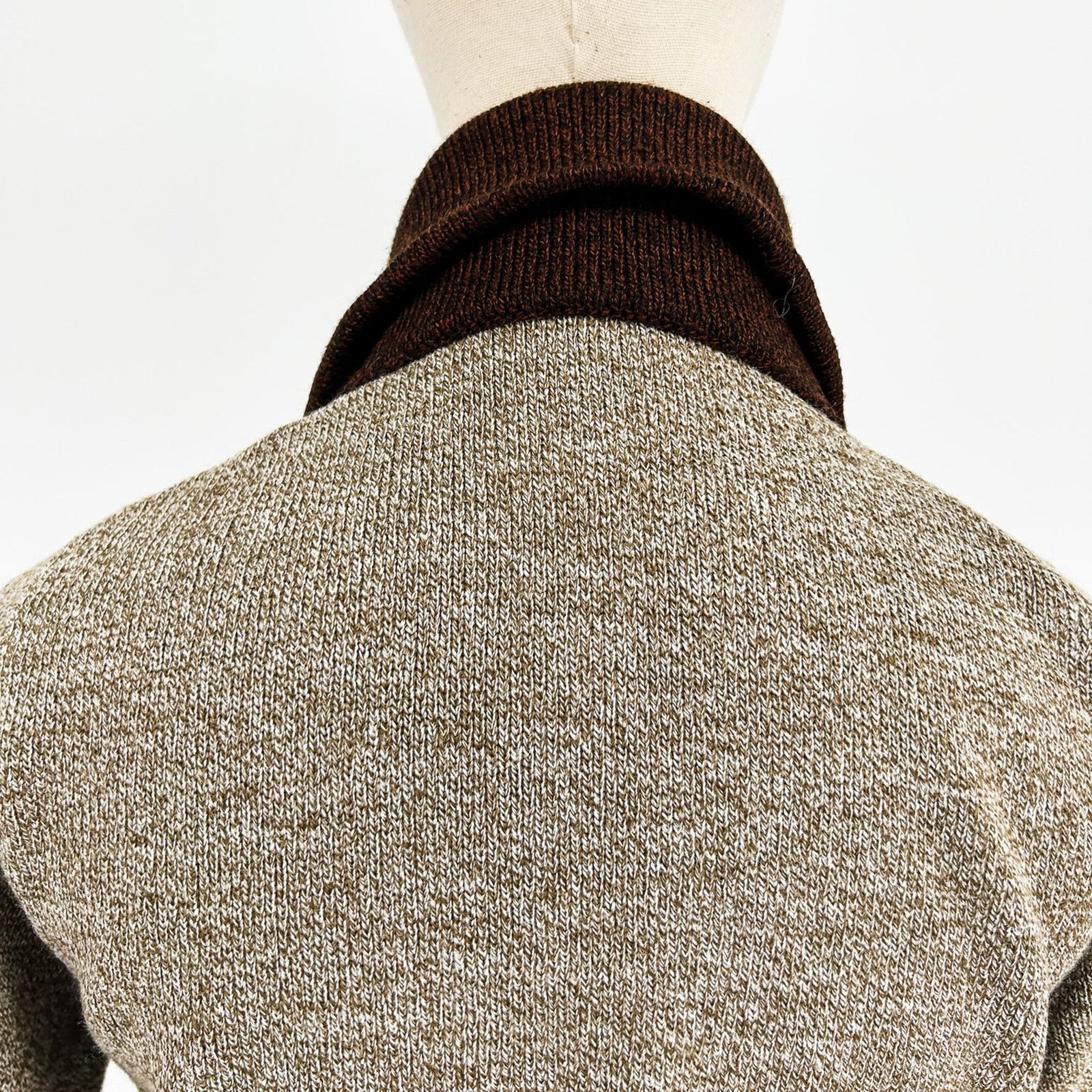 Vintage 70s/80s Brown Boho Collared Grandpa Cardigan + Matching Tie Size S / US 4 / IT 40 - 7 Thumbnail
