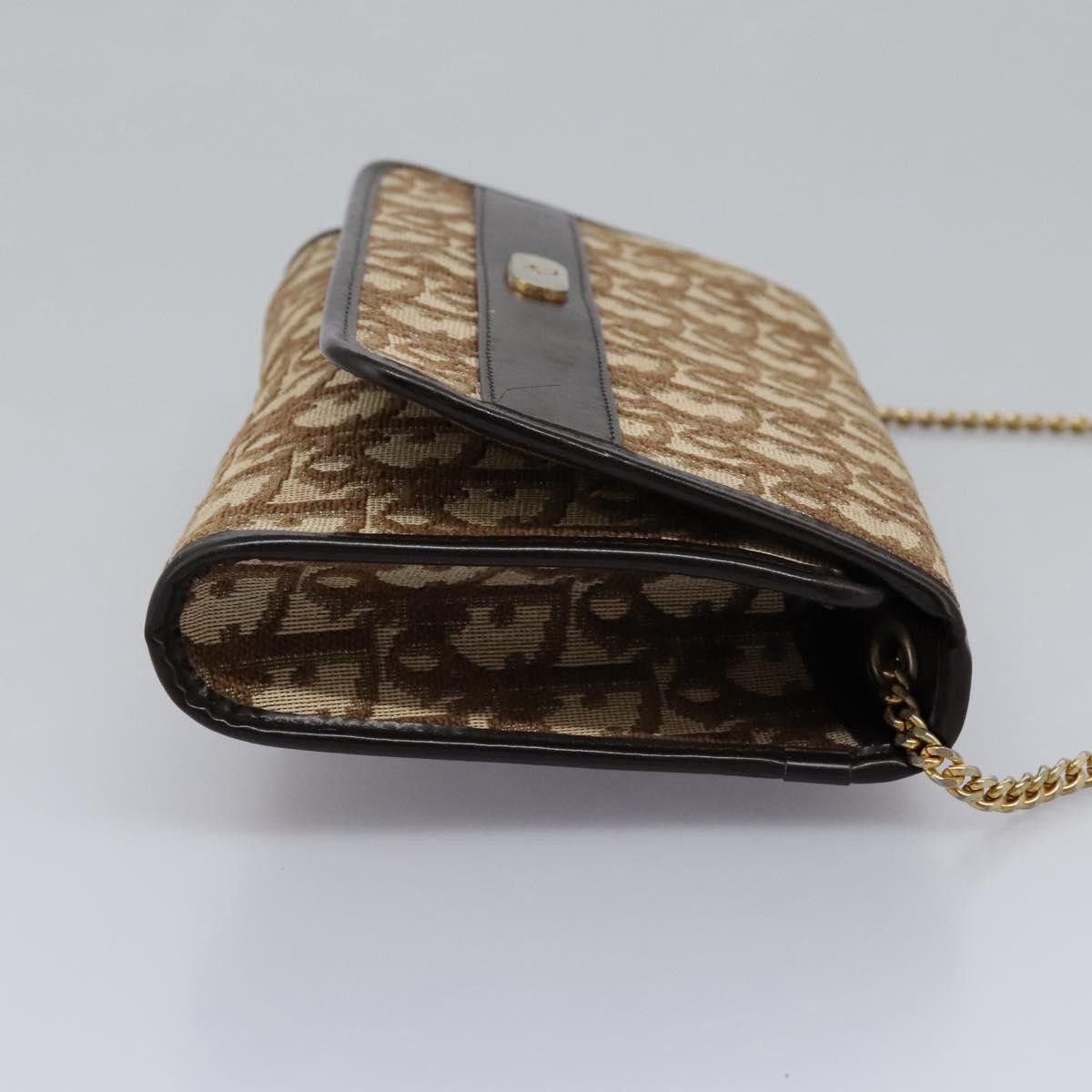 Dior DIOR Trotter Canvas Chain Shoulder Bag Brown Gold Size ONE SIZE - 5 Thumbnail