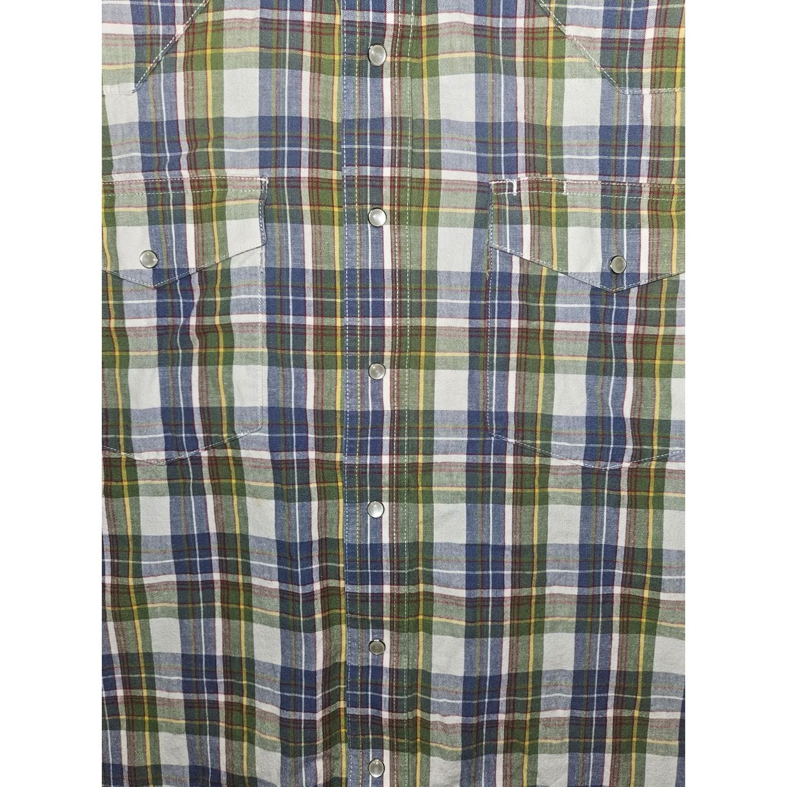 Wrangler Wrangler Shirt Mens 2XL Multicolor Plaid Western Pearl Snap Short Sleeve Shirt Mens 2XL Multicolor Plaid Western Pearl Snap Short Sleeve Size US XXL / EU 58 / 5 - 5 Thumbnail