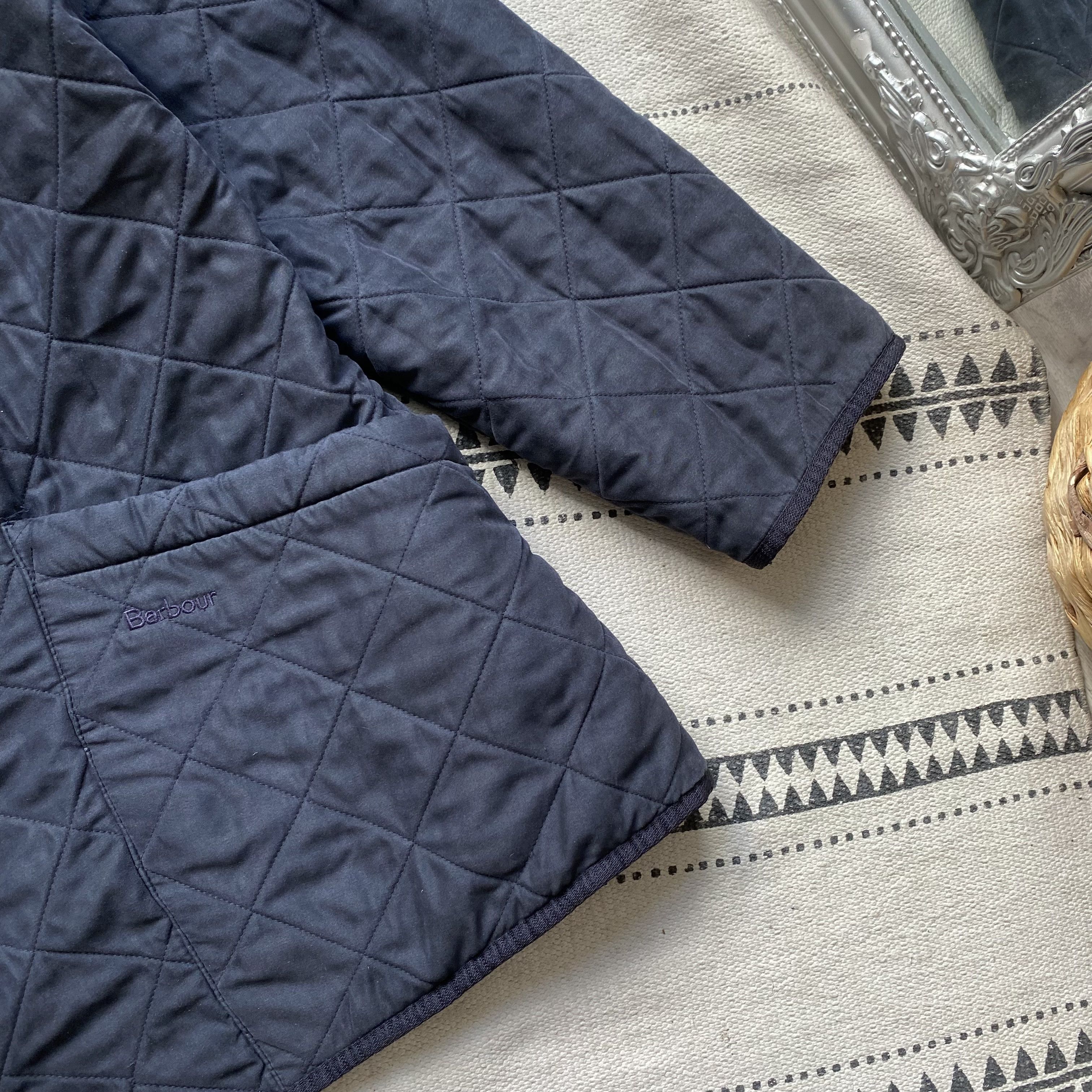 Barbour Vintage Barbour Quilted jacket Fleece lining Y2K Dark Navy Size US L / EU 52-54 / 3 - 5 Thumbnail