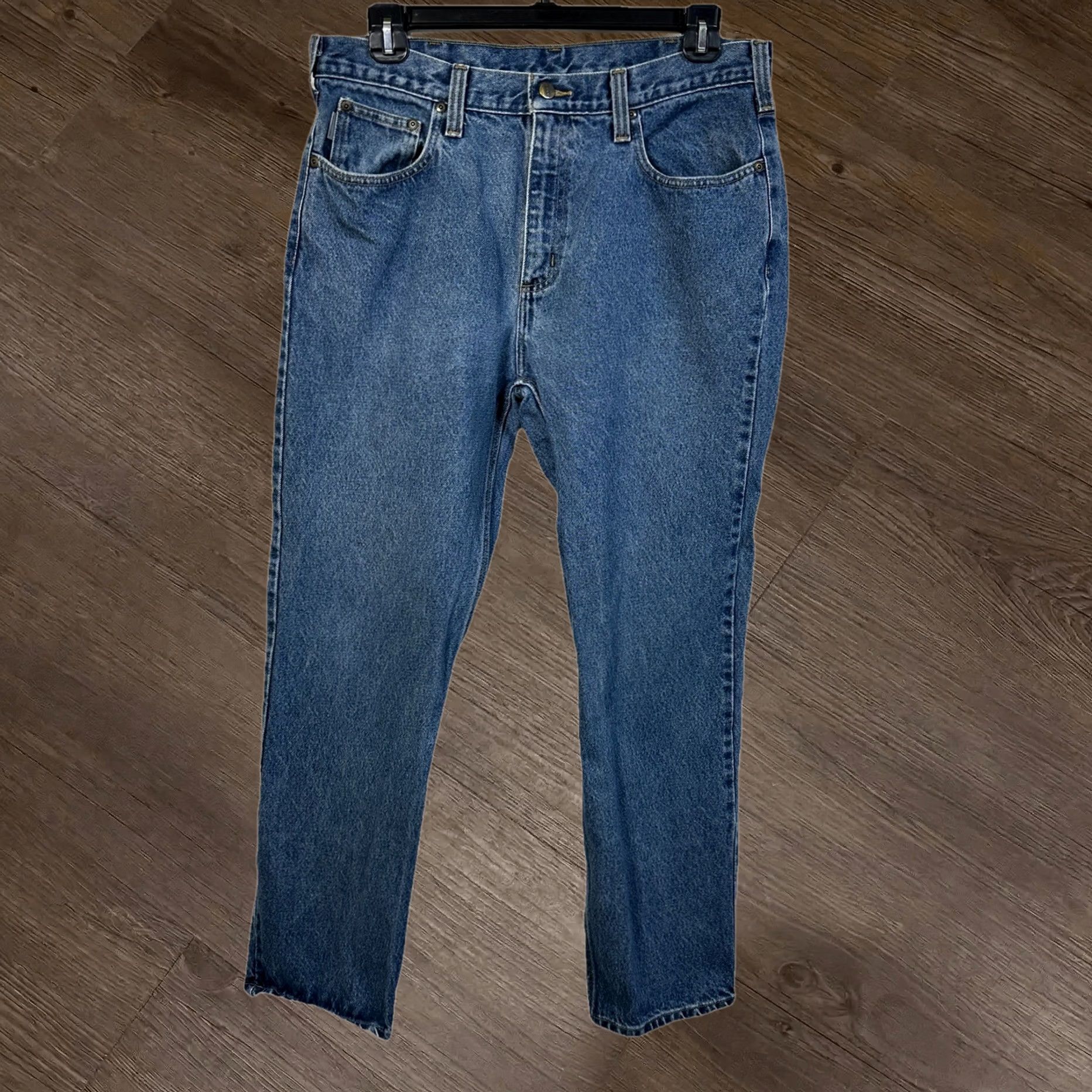 Carhartt Jeans Mens 36 Blue Relaxed-Fit Straight-Leg Classic American Workwear Usa, Men's