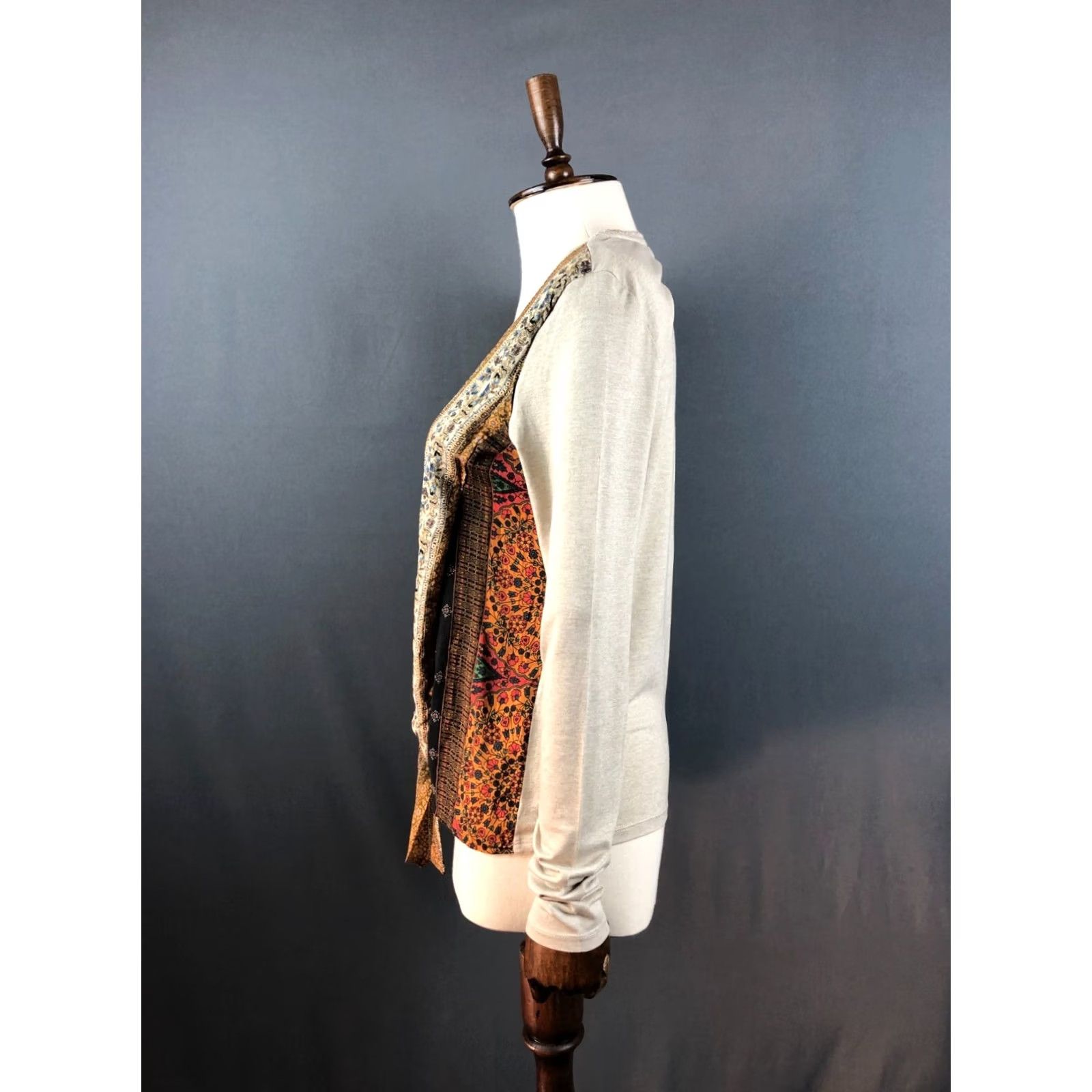 Desigual Desigual Blouse Shirt Women M Multicolor Floral Jersey Round Neck Long Sleeve Viscose Blouse Alternating Tie Front? Size M / US 6-8 / IT 42-44 - 2 Thumbnail