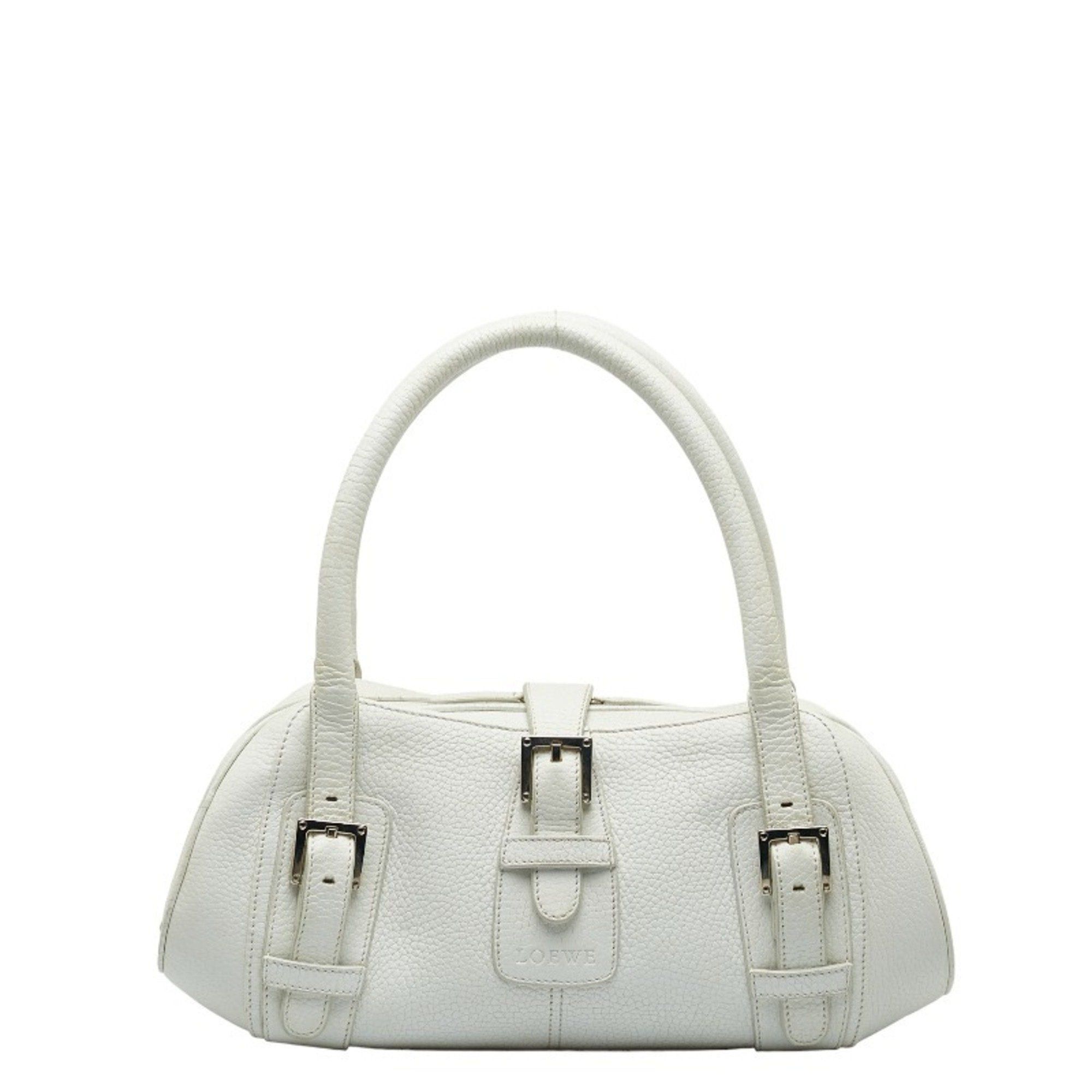 image of Loewe Senda Handbag White Leather Ladies, Women's
