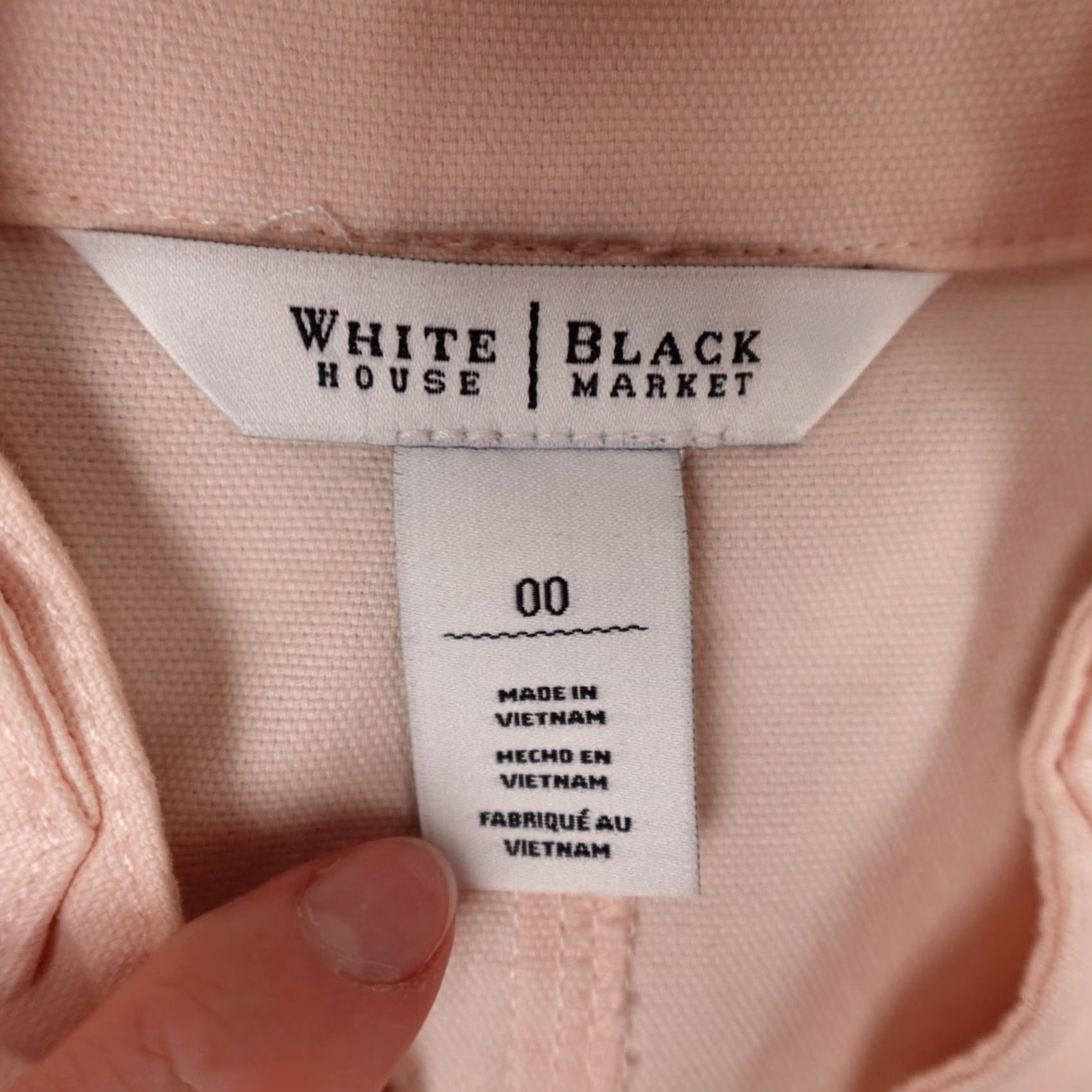 White House Black Market White House Black Market Blouse Shirt Womens 00 Pink Short Sleeve Roll Tab Button Front Front Button Collared Cotton Blouse Size XXS / US 00 / IT 34 - 2 Thumbnail