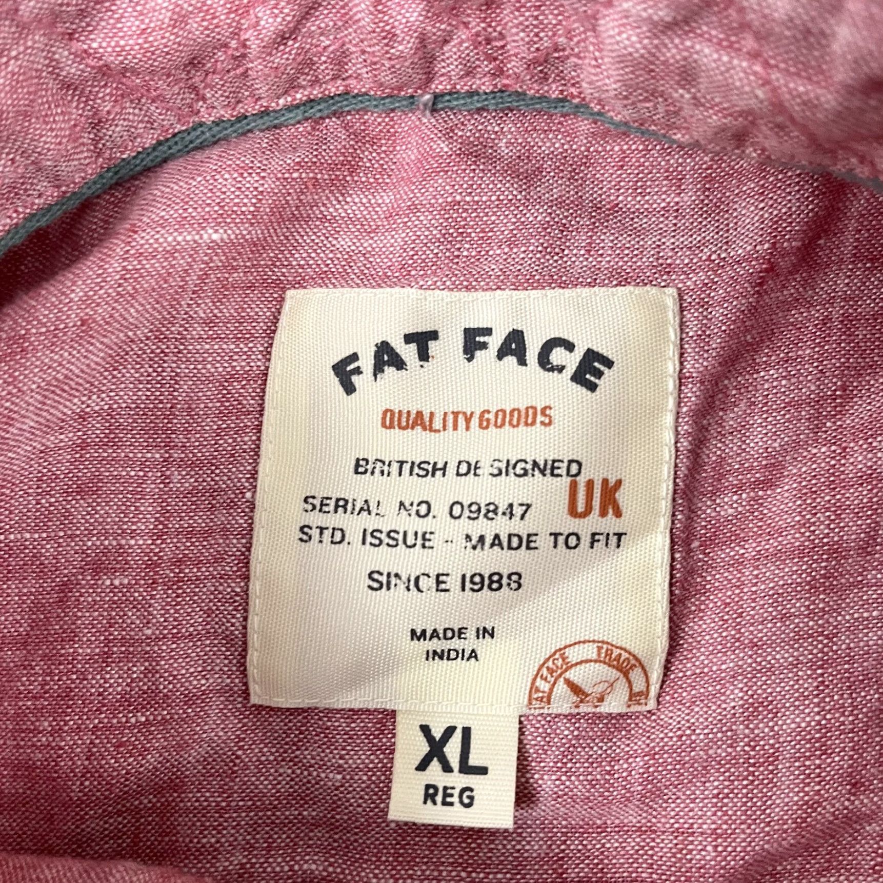 FatFace VINTAGE Fat Face Mens Shirt Long Sleeve XL Red Linen Button-Up Preppy Classic Size US XL / EU 56 / 4 - 2 Thumbnail