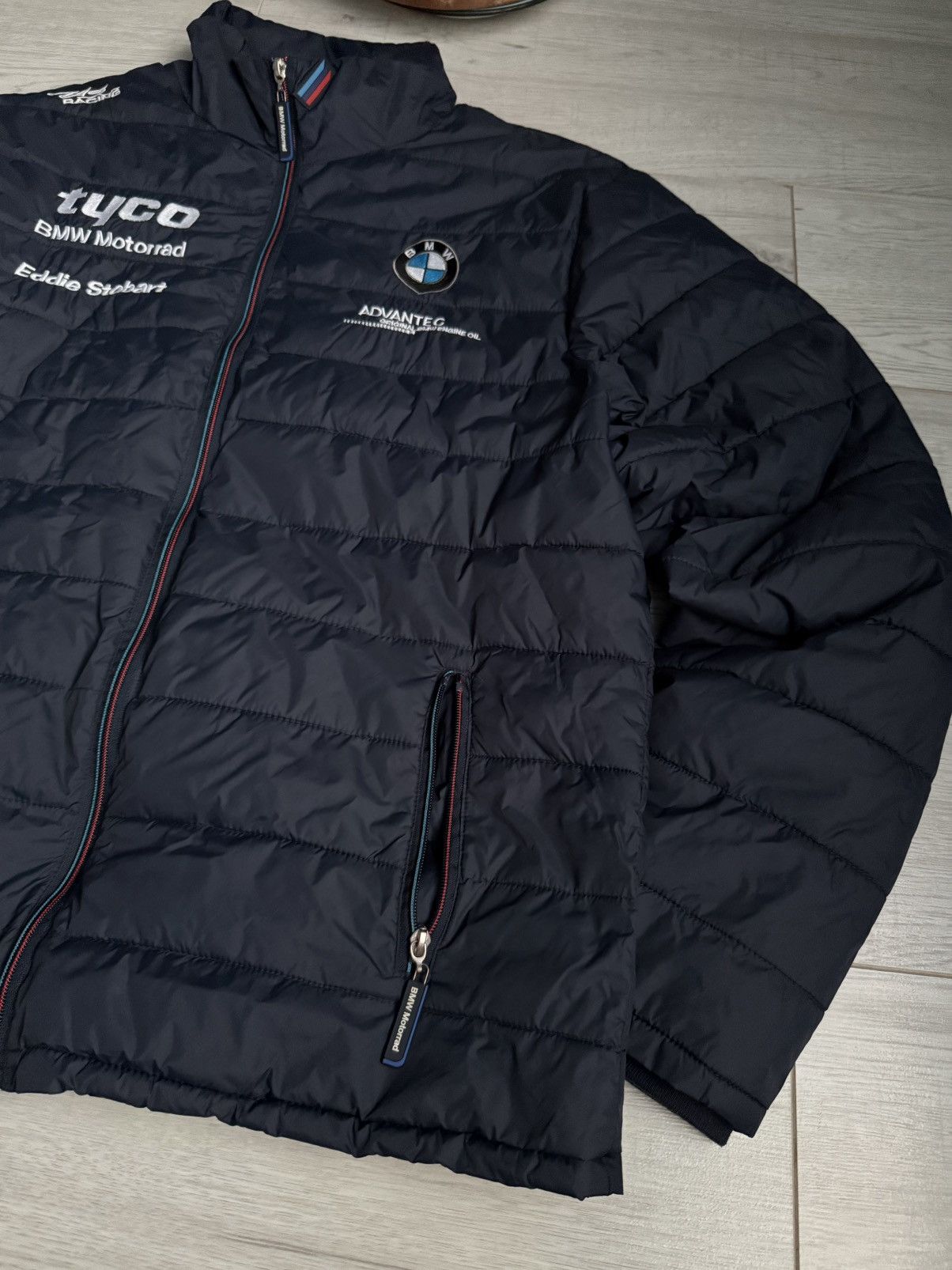 BMW × Vintage Vintage Micro Puffer Jacket BMW tyco motorrad Size US XL / EU 56 / 4 - 2 Thumbnail