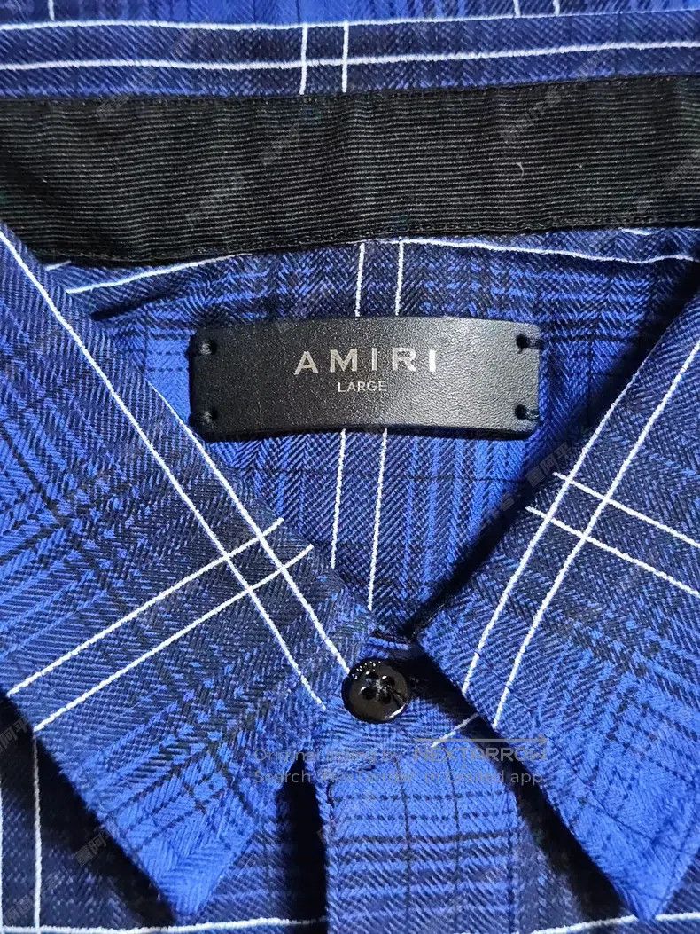 Amiri Amiri Blue Plaid Long Sleeve Shirt Size US L / EU 52-54 / 3 - 4 Thumbnail