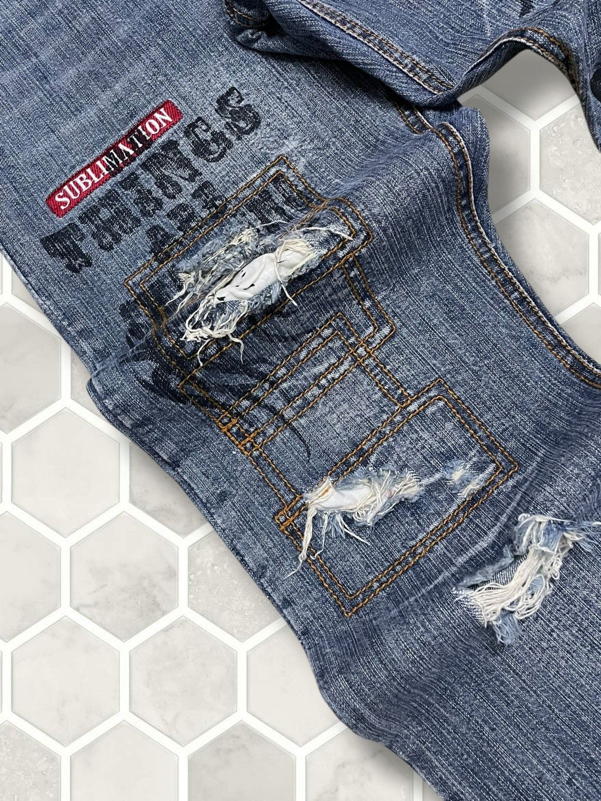Tornado Mart Vintage 1990s Orginal Designer Japan In The Attic Punk Denim Size US 33 - 8 Thumbnail