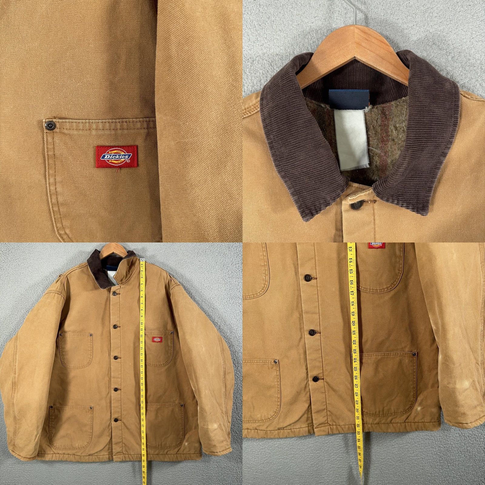 Dickies VINTAGE Dickies Jacket Corduroy Collar 2XL Brown Canvas Work Quilted Lined Insulated Wool 90s Mens Size US XXL / EU 58 / 5 - 9 Thumbnail