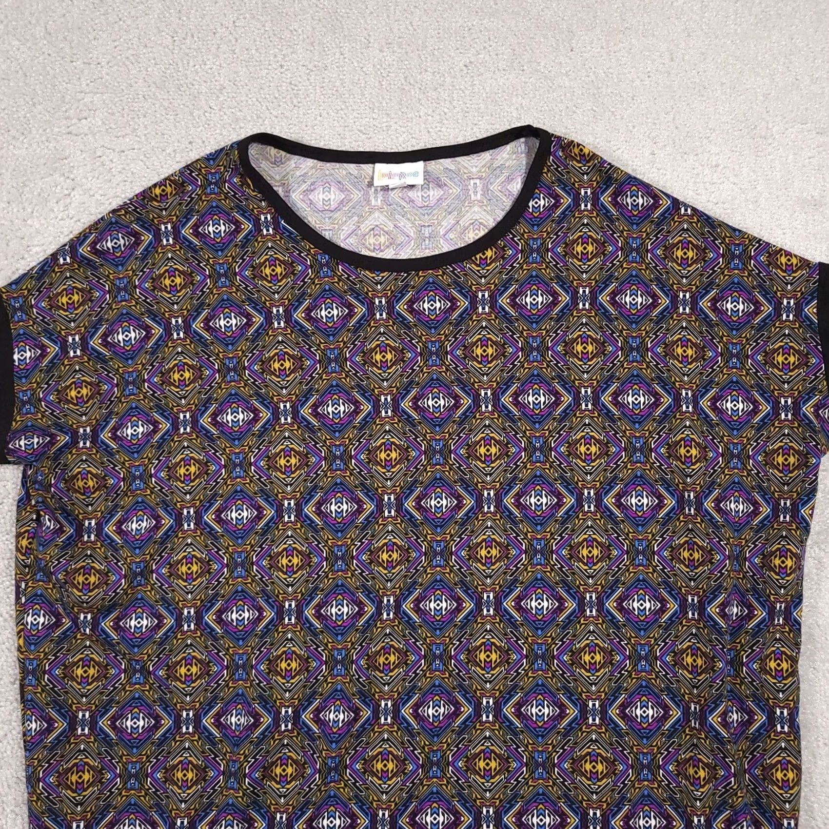 Vintage Lularoe Irma T-Shirt Women's XS Tunic Geometric Short Sleeve High Low USA Size XS / US 0-2 / IT 36-38 - 3 Thumbnail