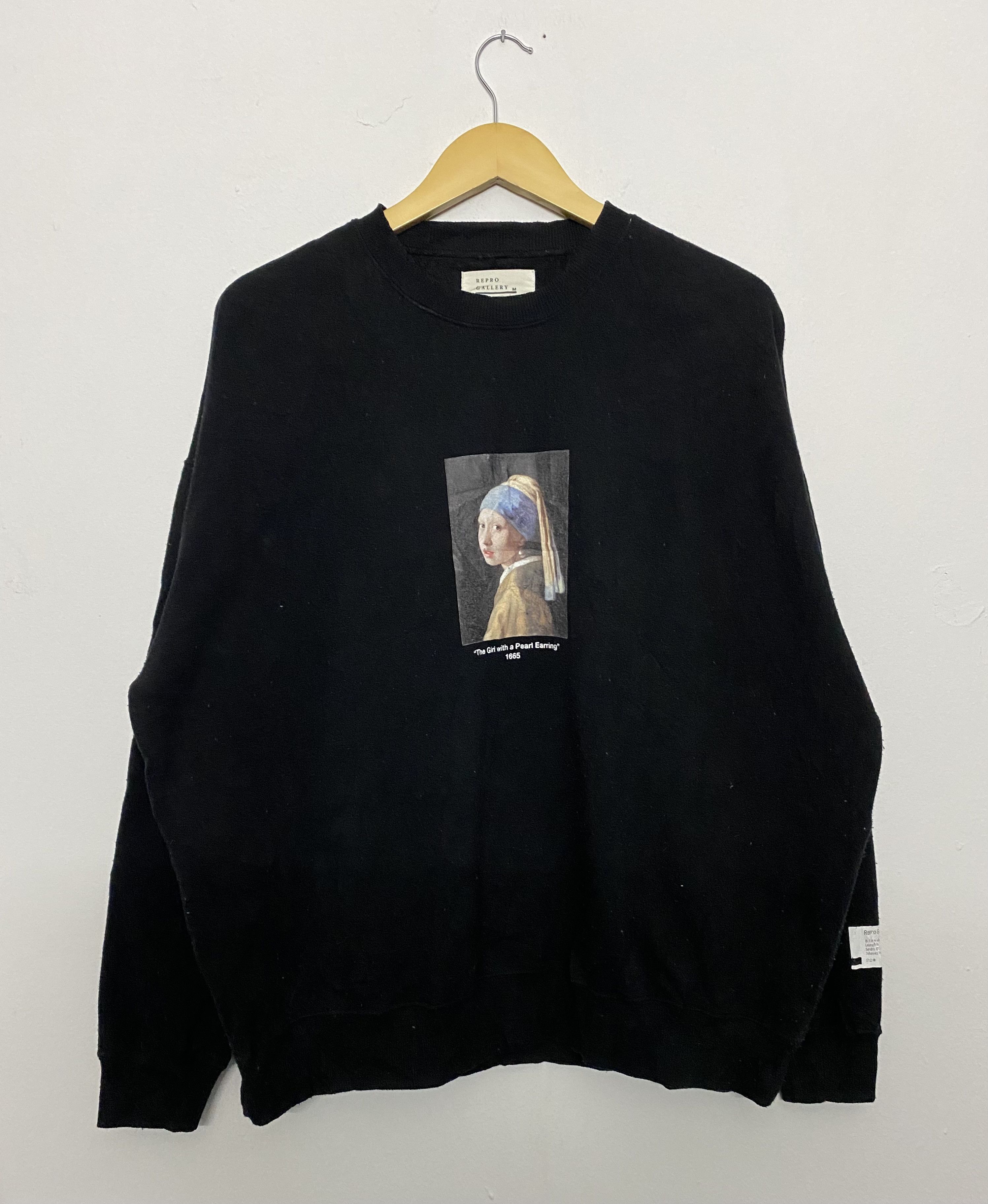 Japanese Brand Repro Gallery Johannes Vermeer Art History Black Sweatshirt Size US M / EU 48-50 / 2 - 1 Thumbnail