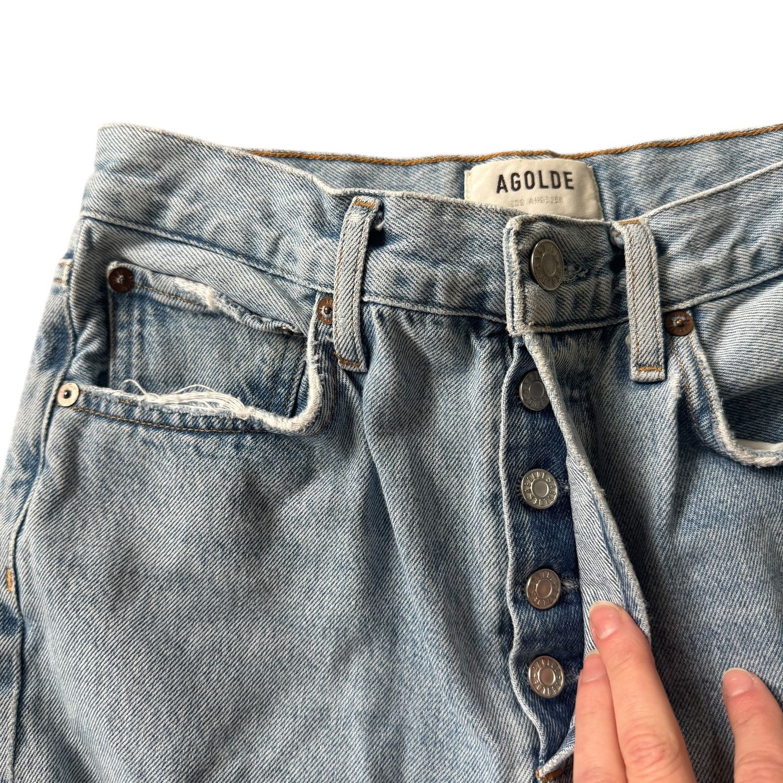 Agolde AGOLDE Riley High Rise Straight Crop Jean Dimension Wash Size 26" / US 2 / IT 38 - 5 Thumbnail