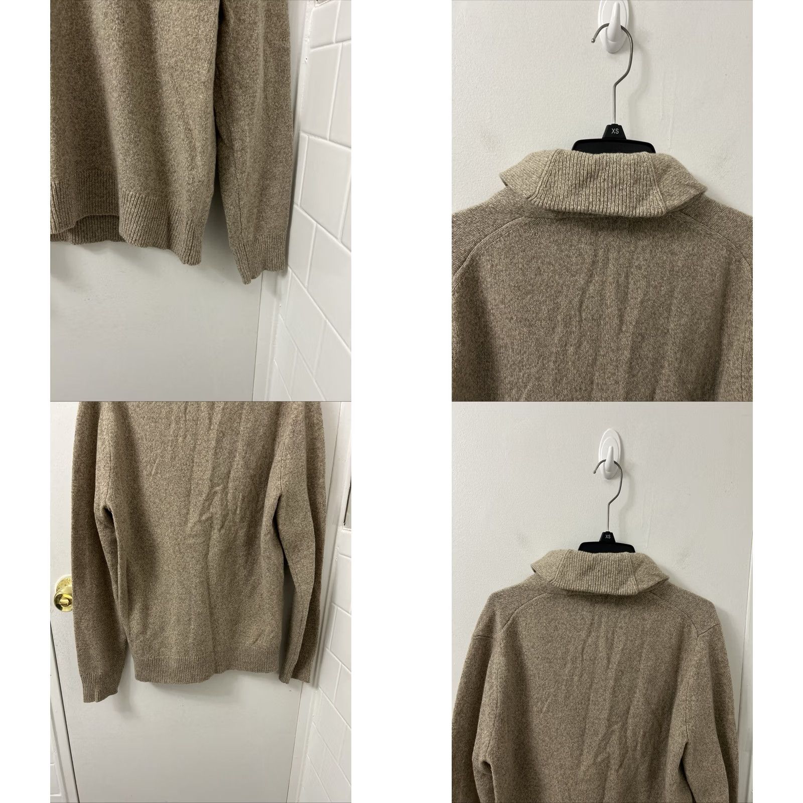 Banana Republic VINTAGE Banana Republic Sweater Shawl Collar Mens S Brown Wool Merino L/S Button Crew Neck Casual Workwear Autumn Winter Regular Knit Pullover Size US S / EU 44-46 / 1 - 8 Thumbnail