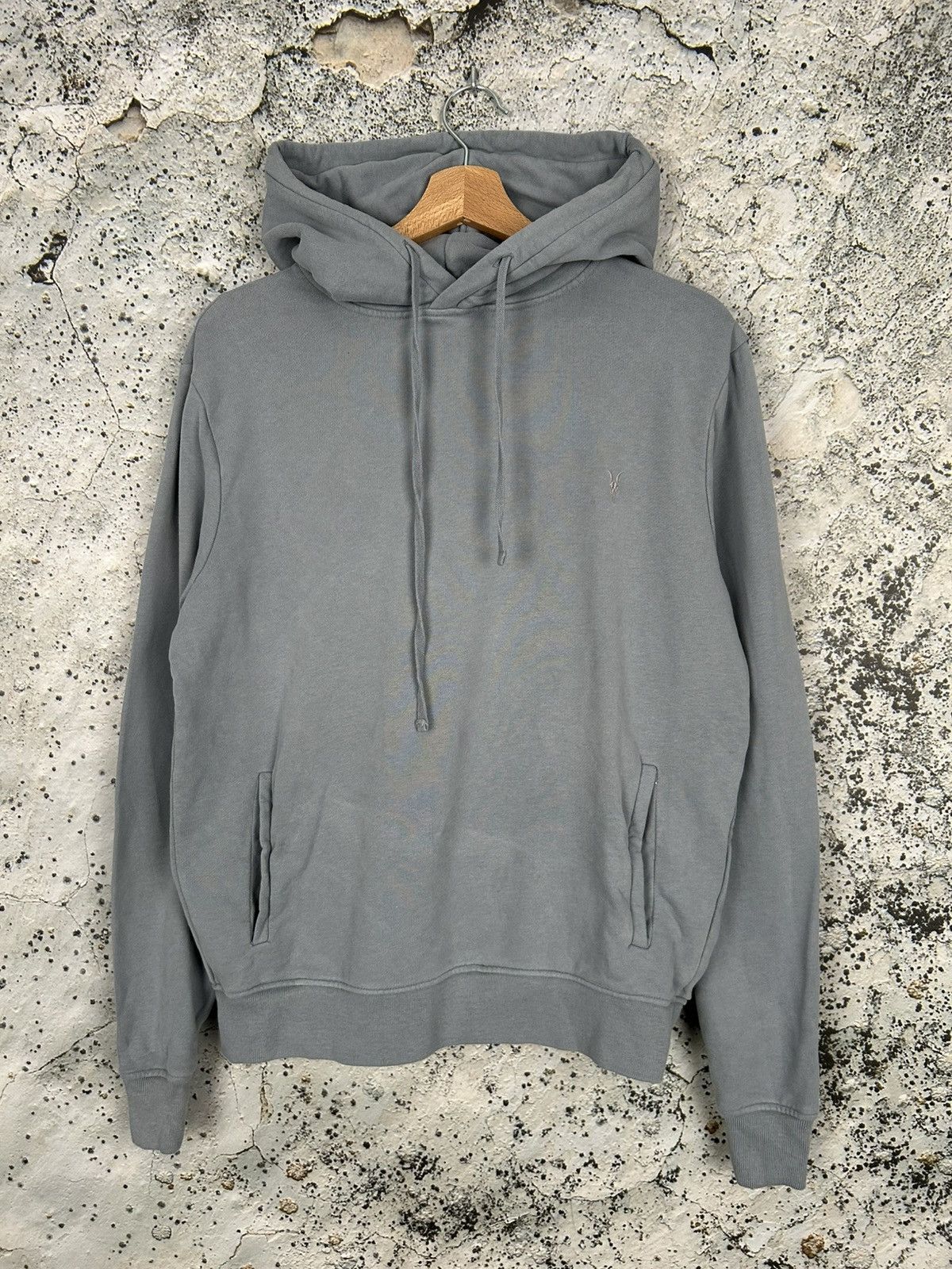 Allsaints Allsaints Grey Hoodie Streetwear Premium Basic Skate Baggy Size US S / EU 44-46 / 1 - 1 Thumbnail