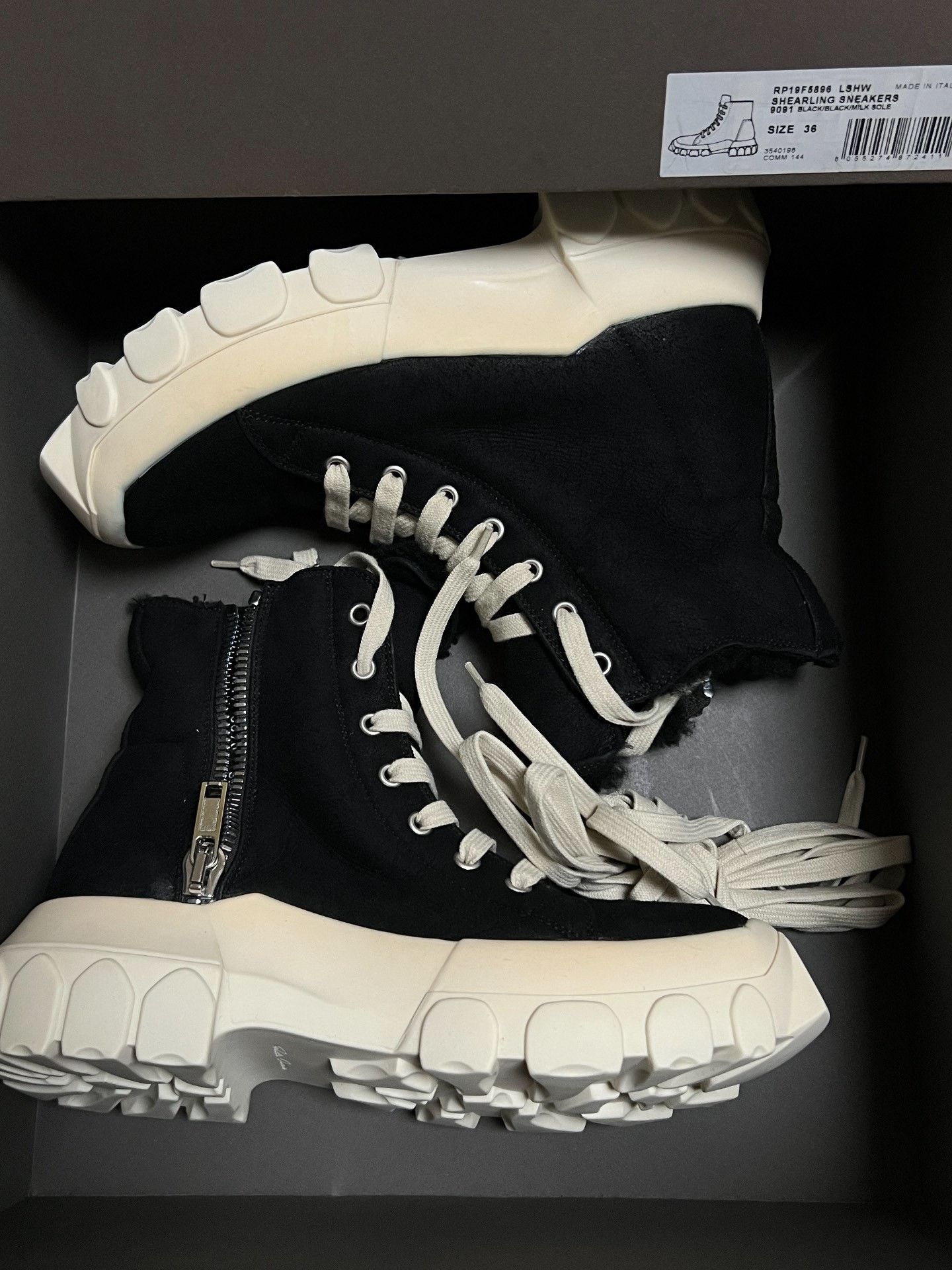 Rick Owens Rick Owens Shearling-Lined Sneakers Size US 5 / IT 35 - 1 Thumbnail