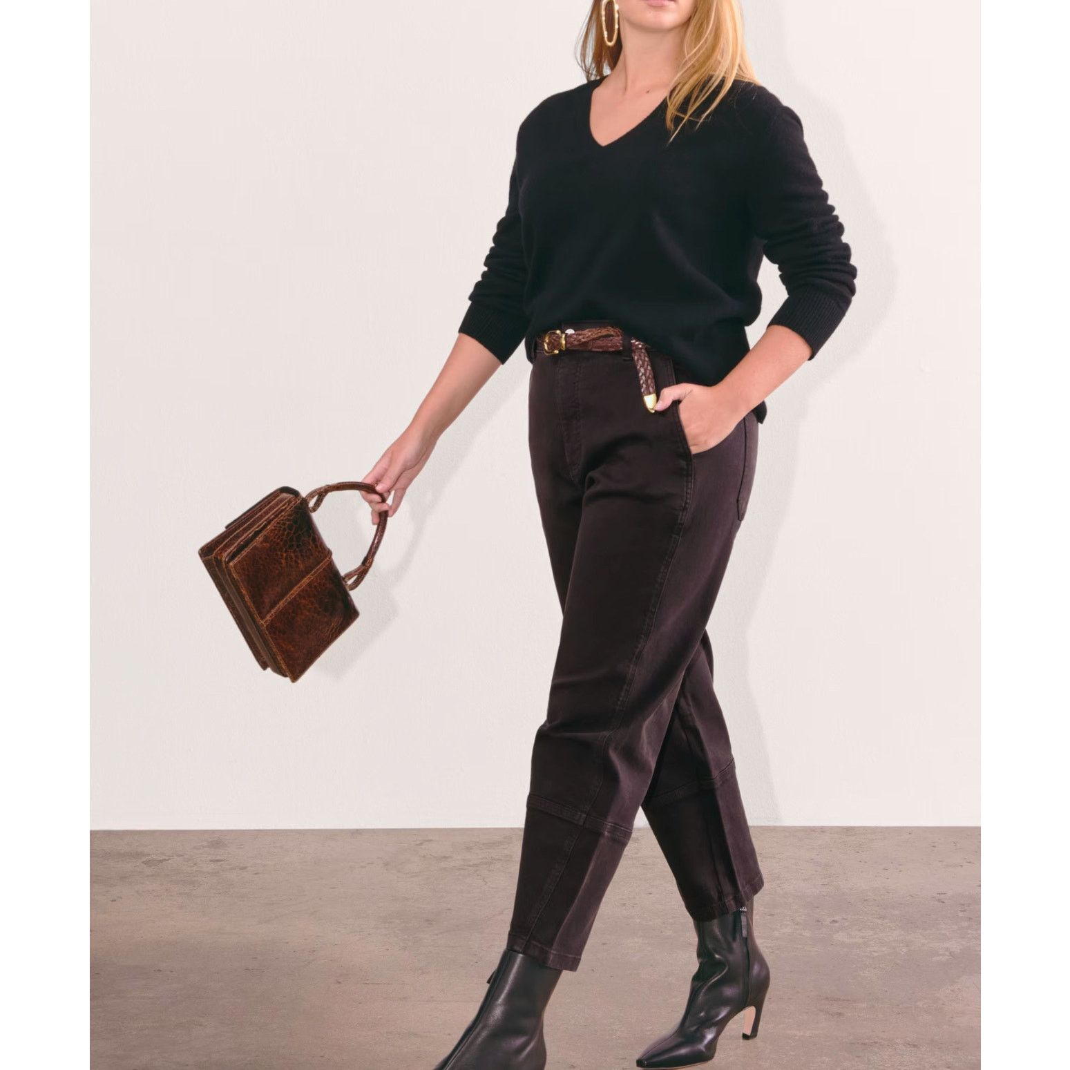 Everlane NWT Everlane The Barrel Pant In Black Size 00 Size 24" / US 00 / IT 34 - 2 Thumbnail