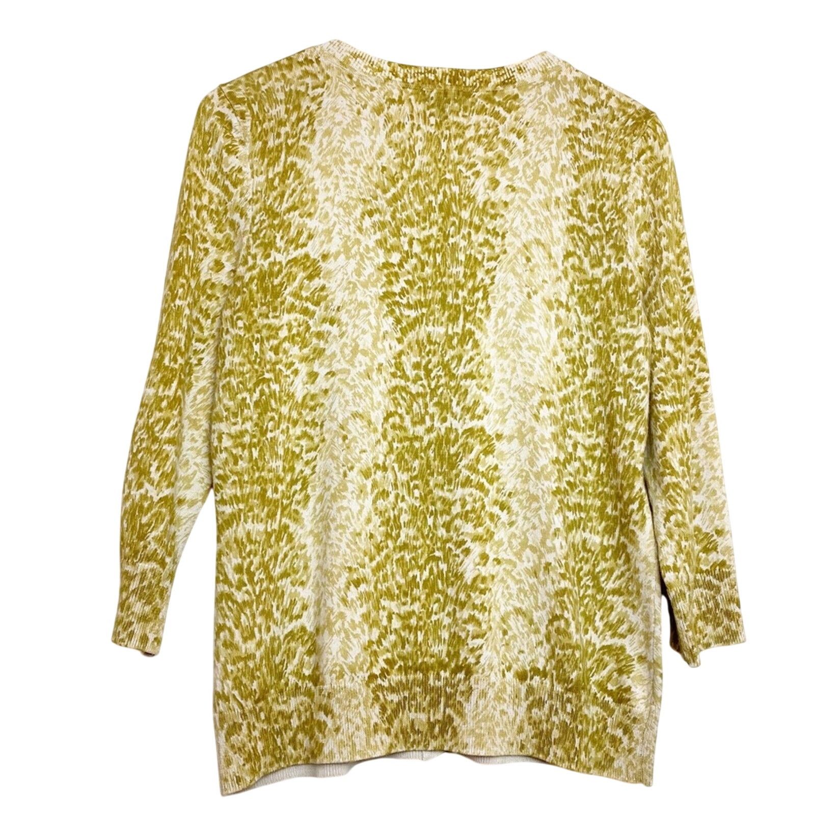 Talbots Talbots Mustard Animal Print Cardi Womens Size Medium Petite Size M / US 6-8 / IT 42-44 - 4 Thumbnail