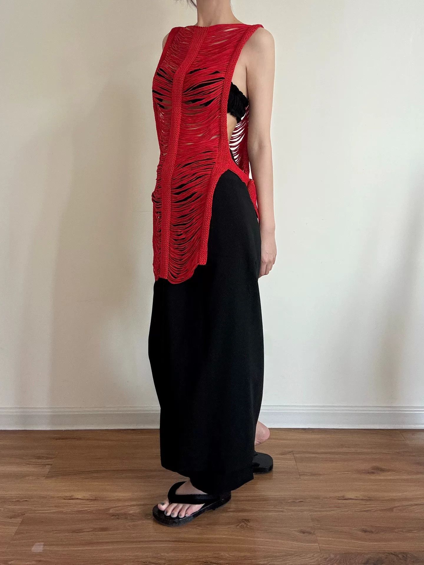 Comme des Garcons Red Knit Top by Limi Feu Size M / US 6-8 / IT 42-44 - 1 Thumbnail